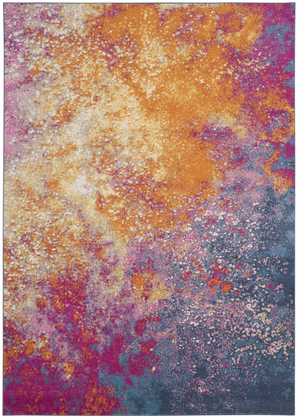 9' x 12' Rectangle Blue Abstract Power Loom Area Rug for Stylish Home Decor