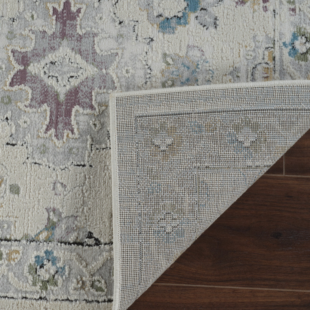 8' x 11' Stain-Resistant Soft Texture Cream and Beige Abstract Distressed Area Rug for Home Decor