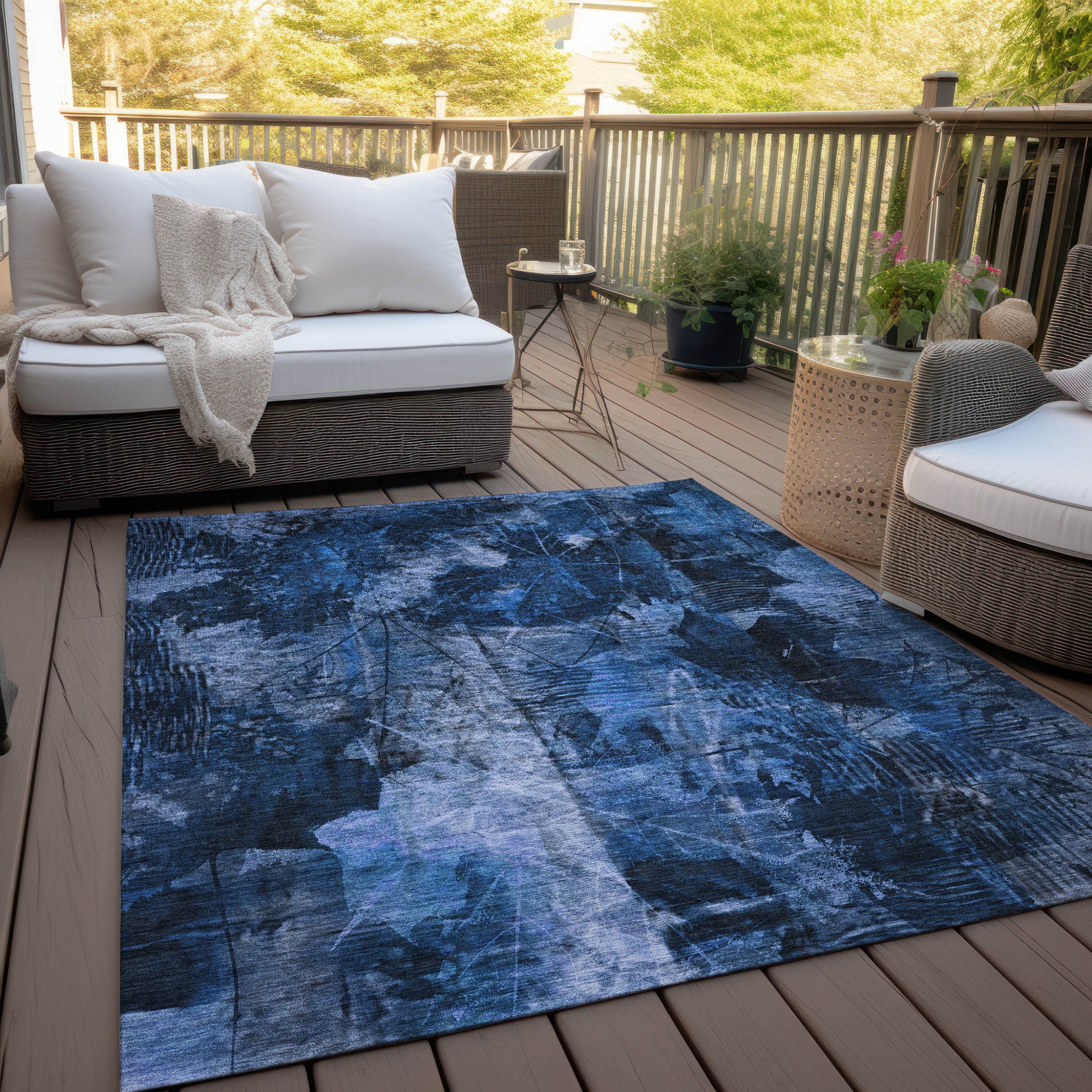 Elegant and Stylish Outdoor and Indoor Floral Non-Slip Washable and Stain-Resistant Runner Rug for Any Living Space