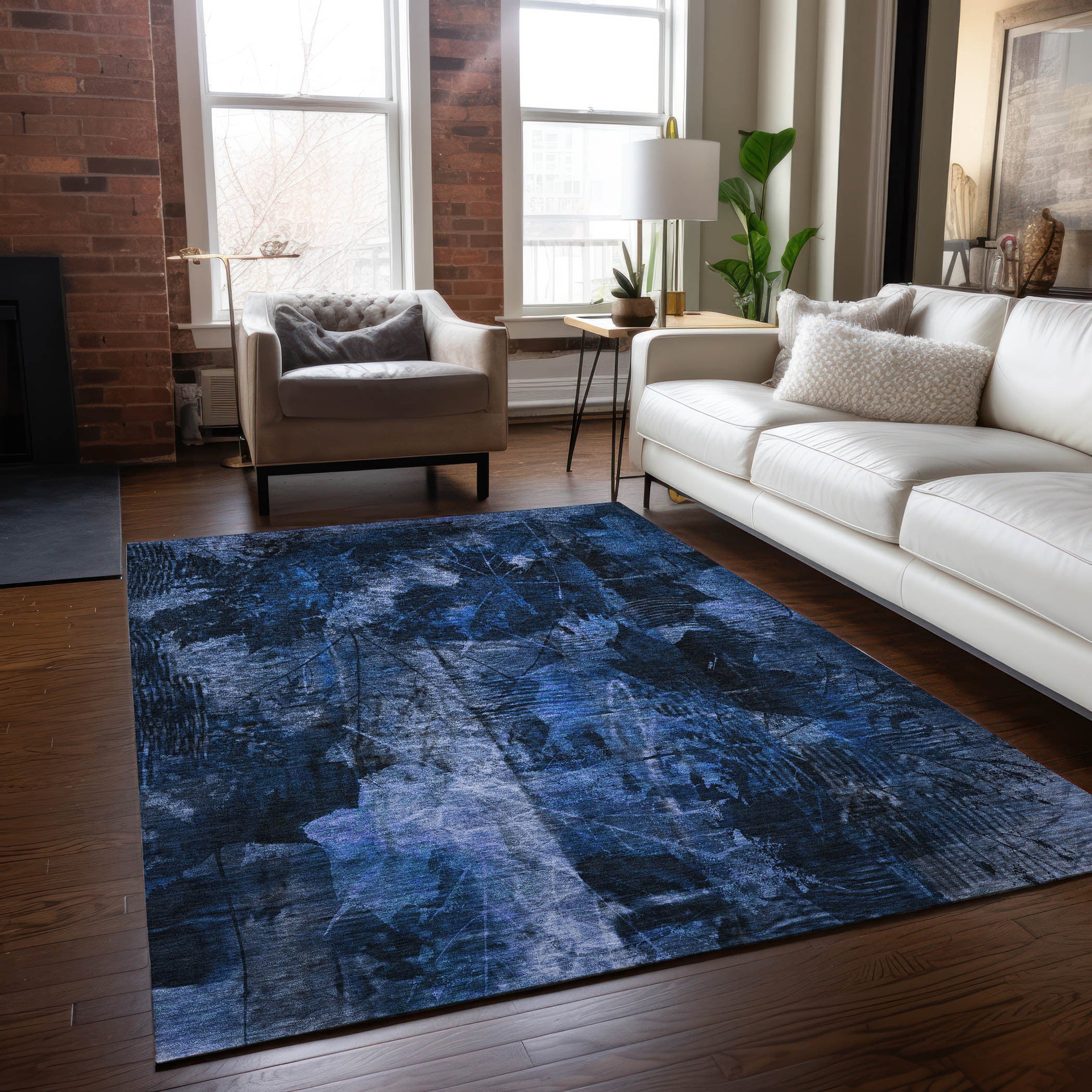 Elegant and Stylish Outdoor and Indoor Floral Non-Slip Washable and Stain-Resistant Runner Rug for Any Living Space
