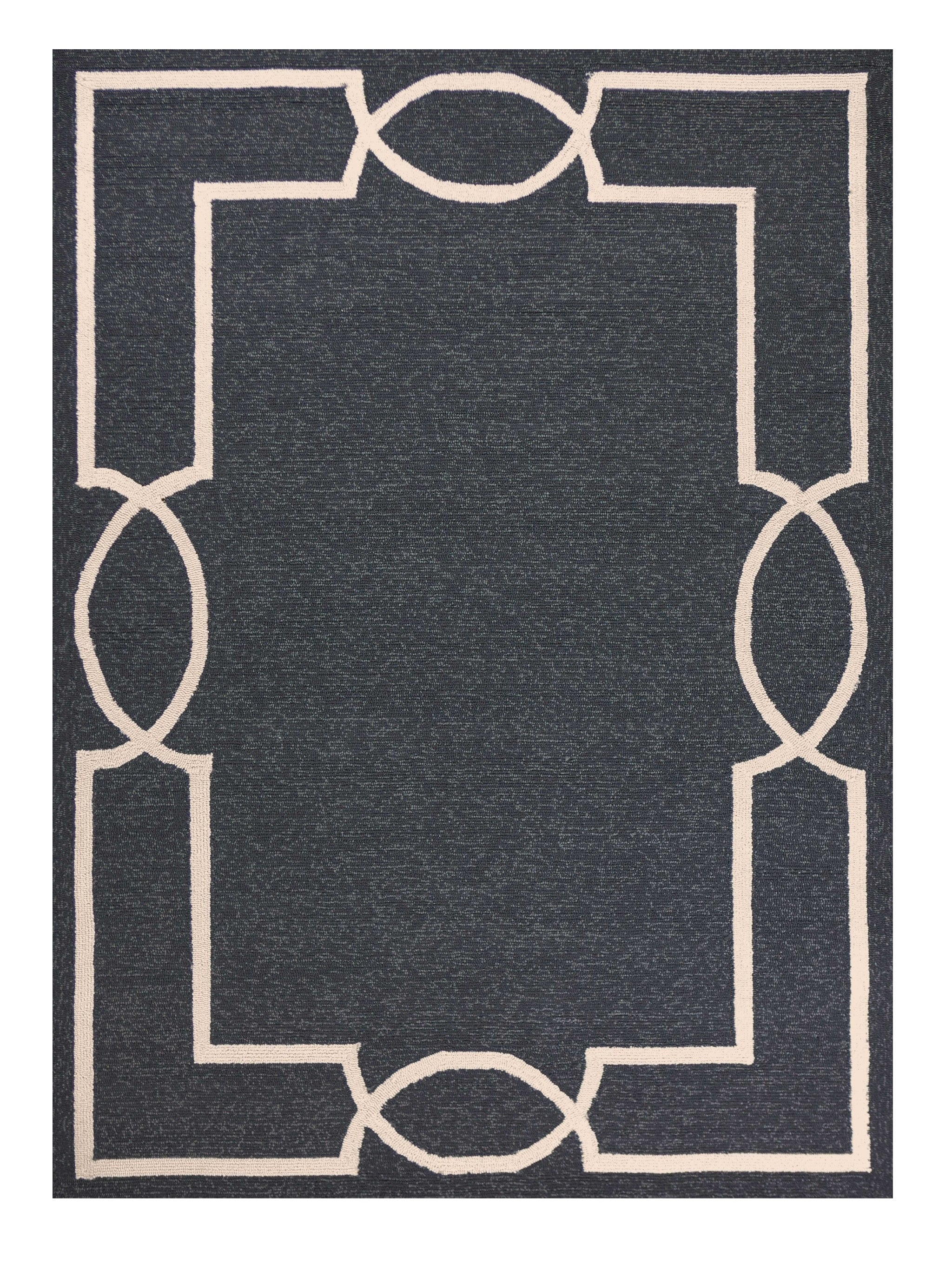 Elegant Geometric Gray Outdoor Rug - Versatile Design for Your Space