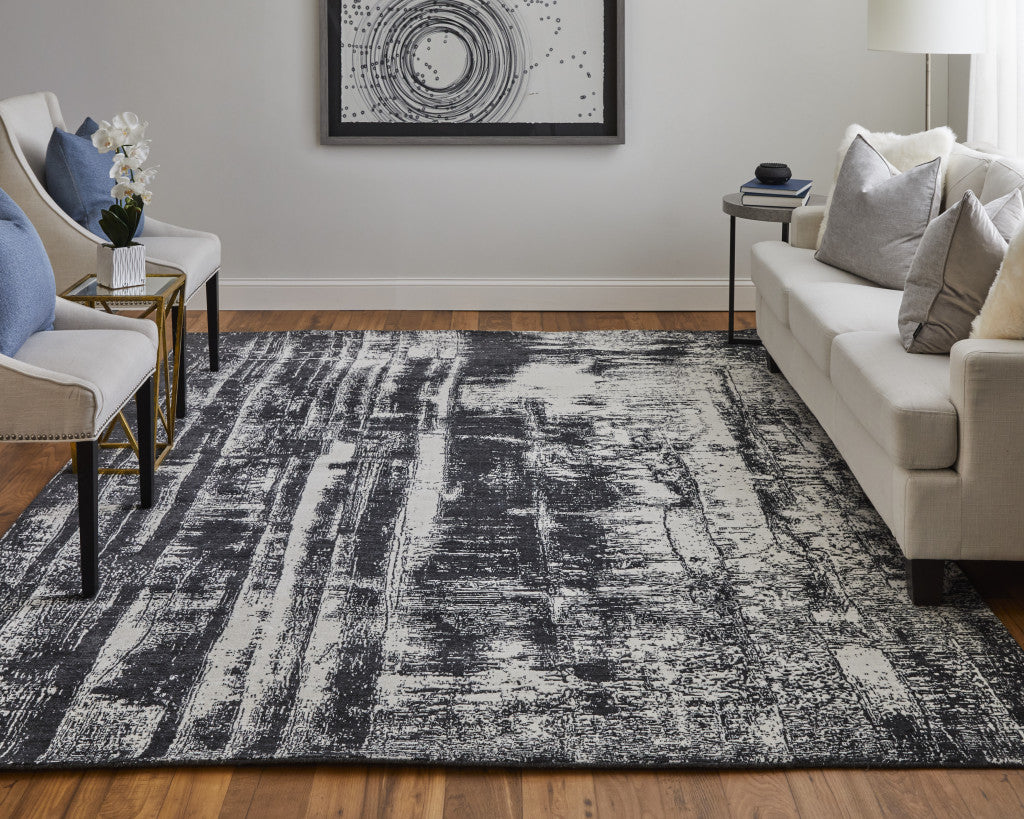 Exquisite Hand-Woven Area Rug with Abstract Gray Design for Fashionable and Stylish Living Spaces - Showcasing Unique Artisan Craftsmanship