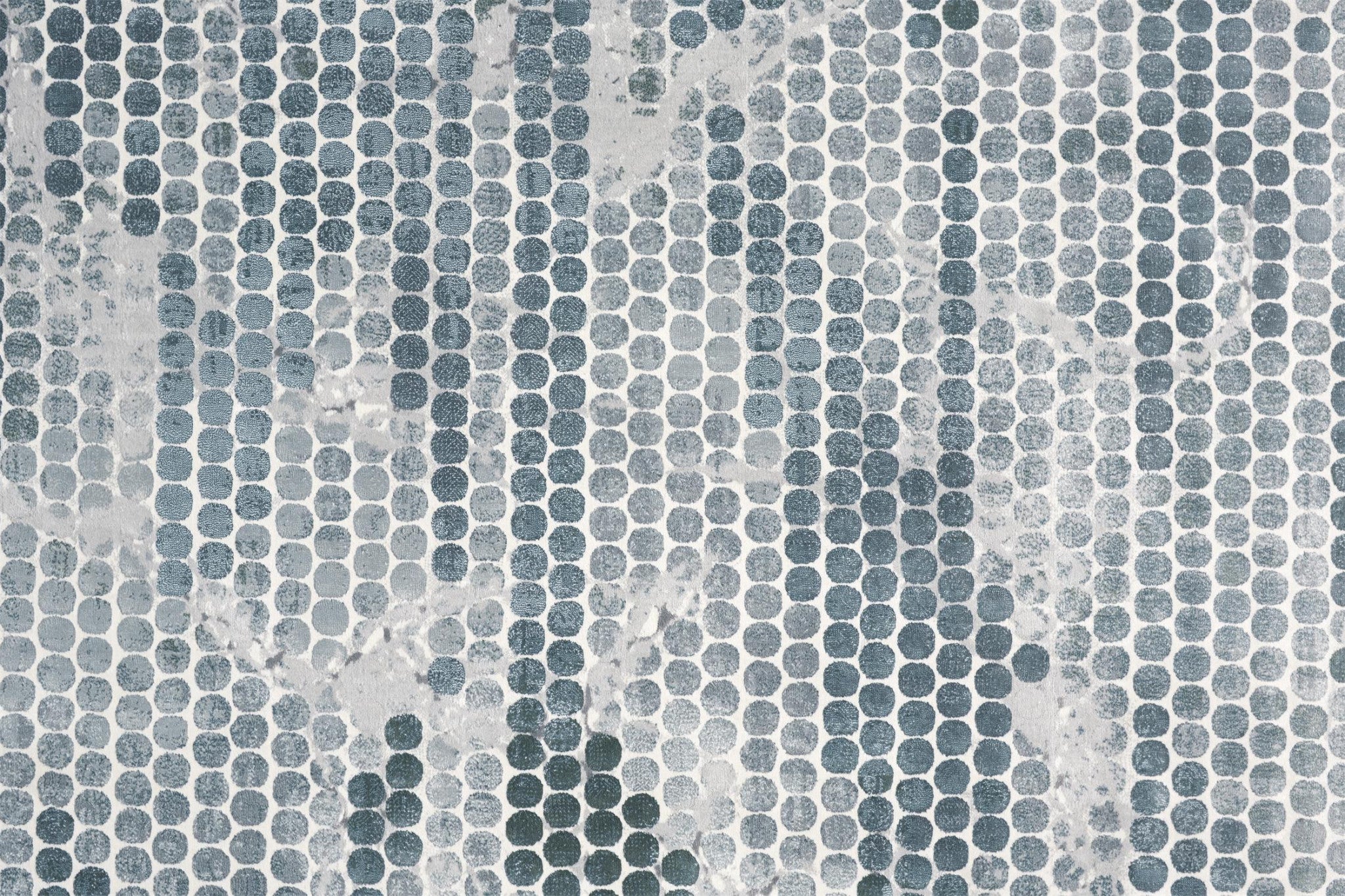 Stylish and Practical Blue and Gray Polka Dot Area Rug - Stain Resistant, Ideal for Spaces with Kids and Pets