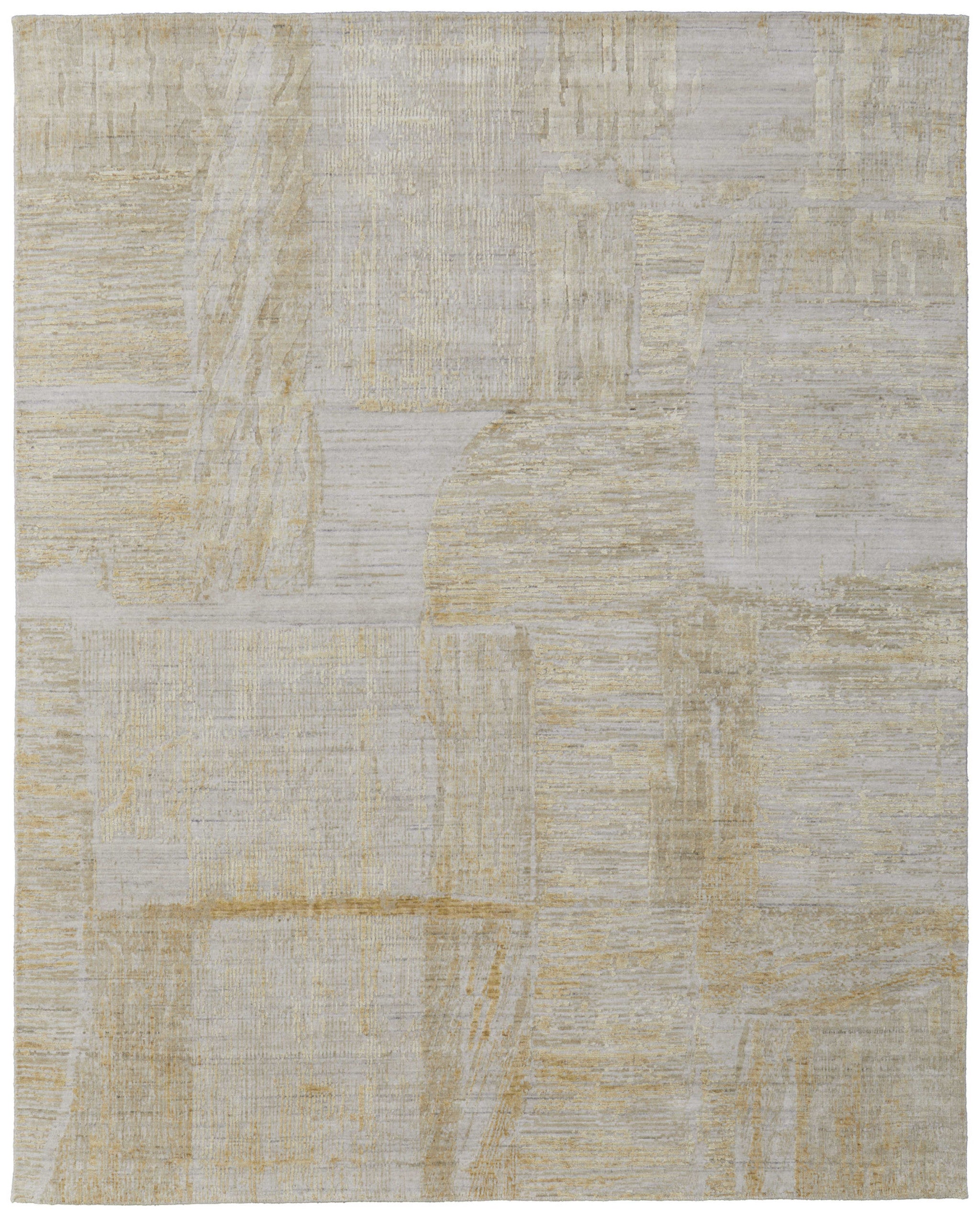 Unique Hand-Woven Ivory & Yellow Abstract Area Rug to Warm Up Your Home