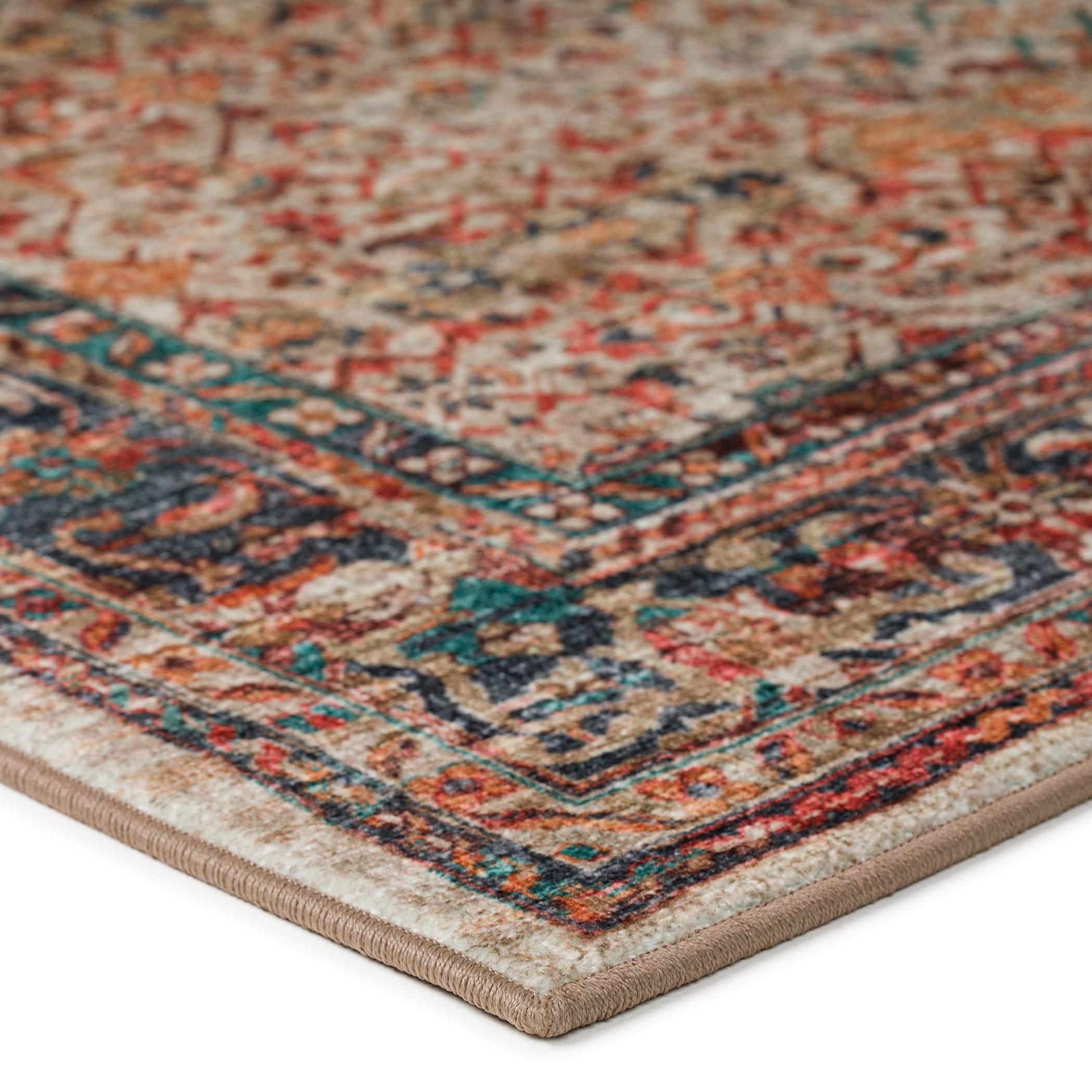 Jericho Transitional Area Rug - Soft 100% Polyester, Vibrant Colors, Non-Skid Backing