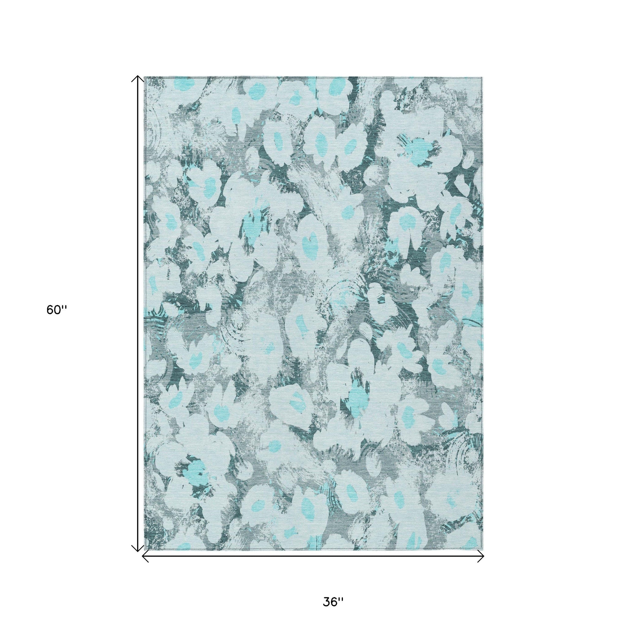 Exquisite Floral Indoor and Outdoor Runner Rug with Stain-Resistant, Non-Skid, and Washable Design for Home Decor