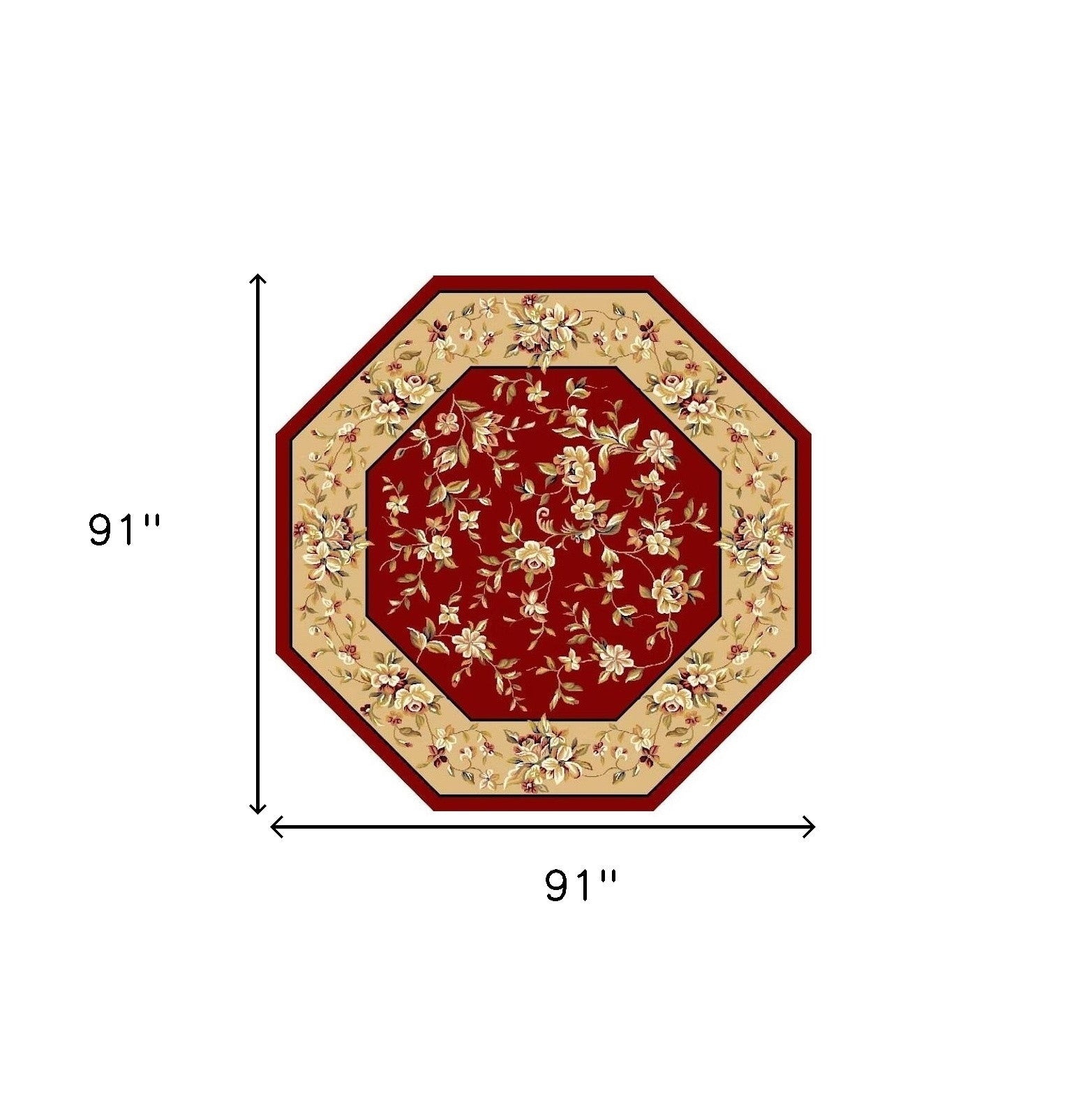 Exquisite Modern Red and Beige Floral Area Rug for Sophisticated Home Decor