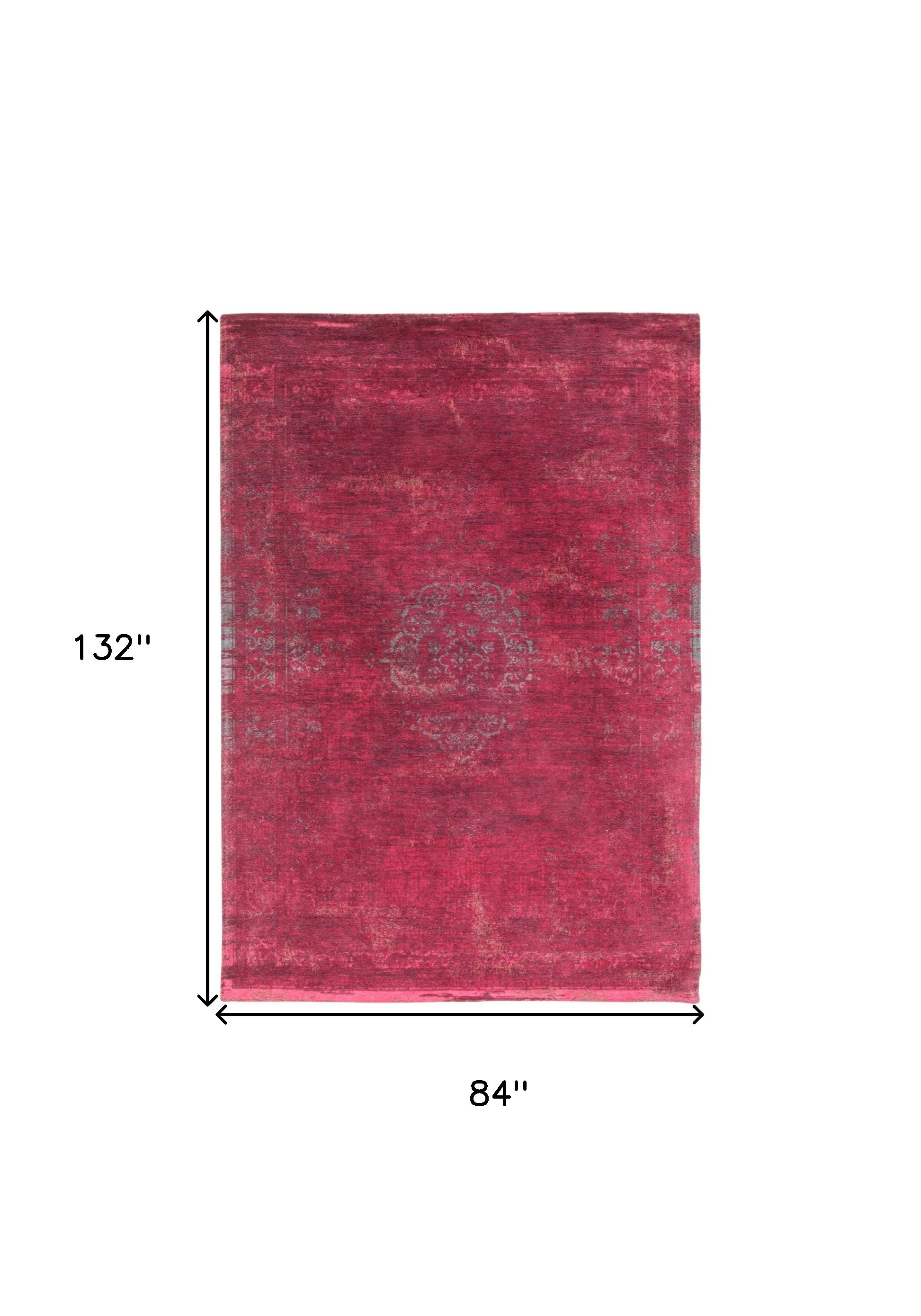 8' x 11' Elegant Gray and Pink Medallion Non-Skid Area Rug for Home Decor Enhancement