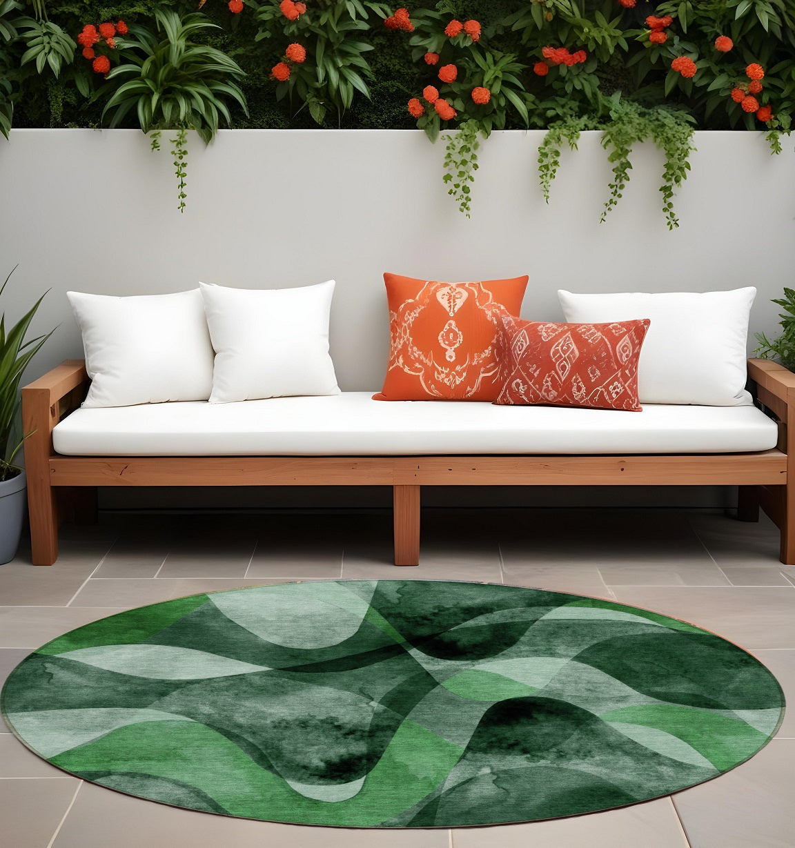 Modern Abstract Washable Non-Skid Purple Runner Rug for Indoor & Outdoor Use