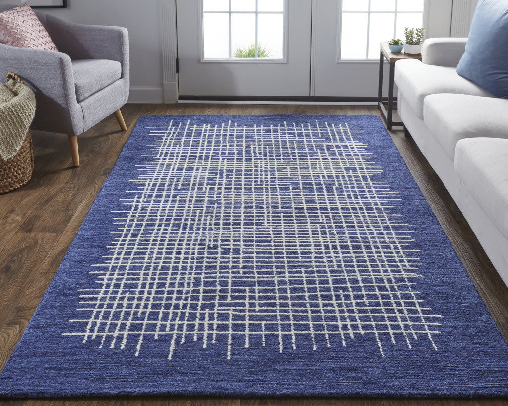 Soft Stain-Resistant Handmade Wool Plaid Area Rug for a Cozy Living Space