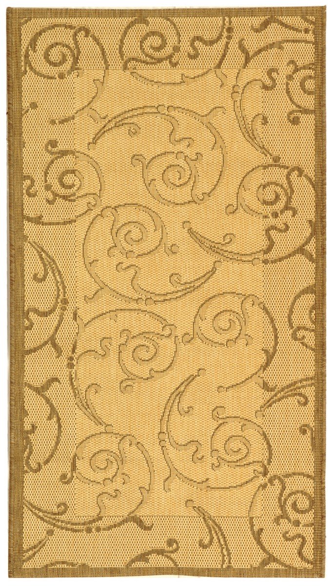 Stylish Courtyard Decor - Luxurious Power Loomed Indoor and Outdoor Area Rug Featuring an Elegant Vine Scroll Pattern