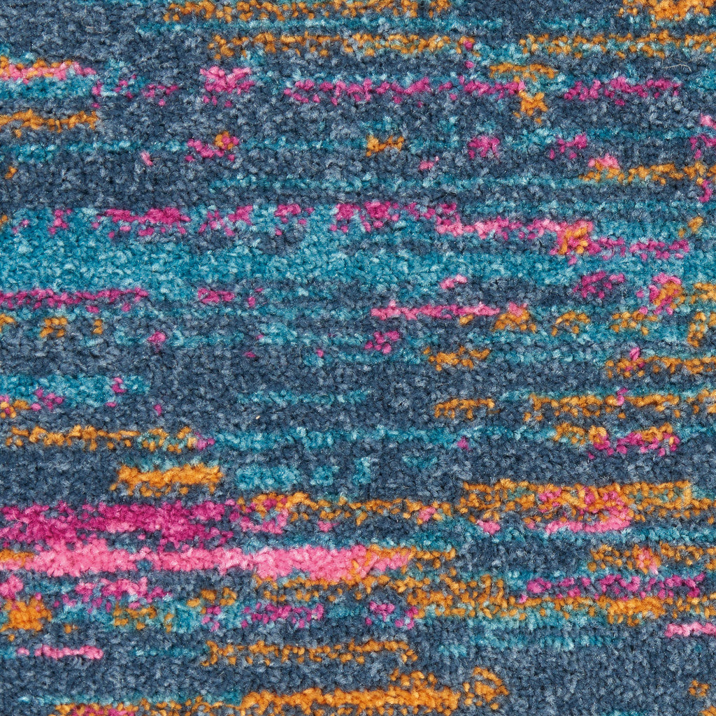Blue Distressed Striations Area Rug - A Piece of Modern Abstract Art for Stylish Contemporary Living Spaces