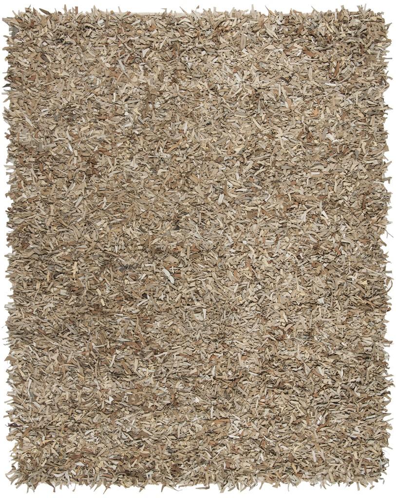 Safavieh Luxury Hand - Knotted Leather Shag Rug with Multi - Toned Suede Effect for Home Decor