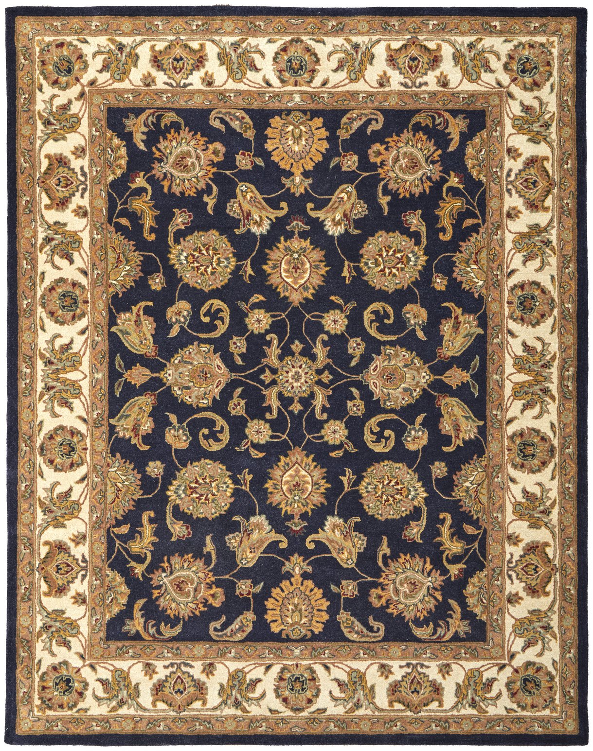 Durable and Stain-Resistant Hand Tufted Wool Oriental Area Rug by Wagner - Ideal for High-Traffic Areas in Your Home