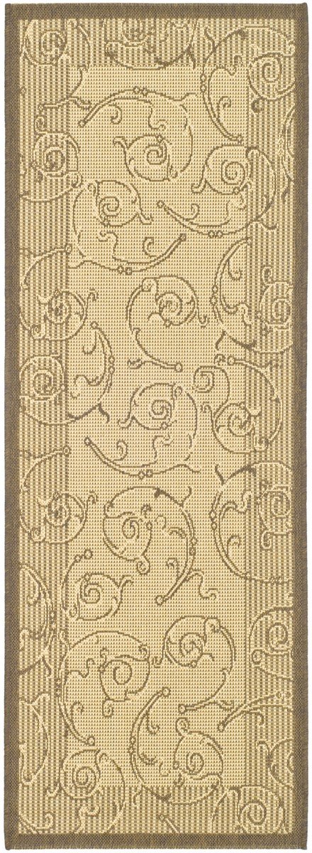 Stylish Courtyard Decor - Luxurious Power Loomed Indoor and Outdoor Area Rug Featuring an Elegant Vine Scroll Pattern