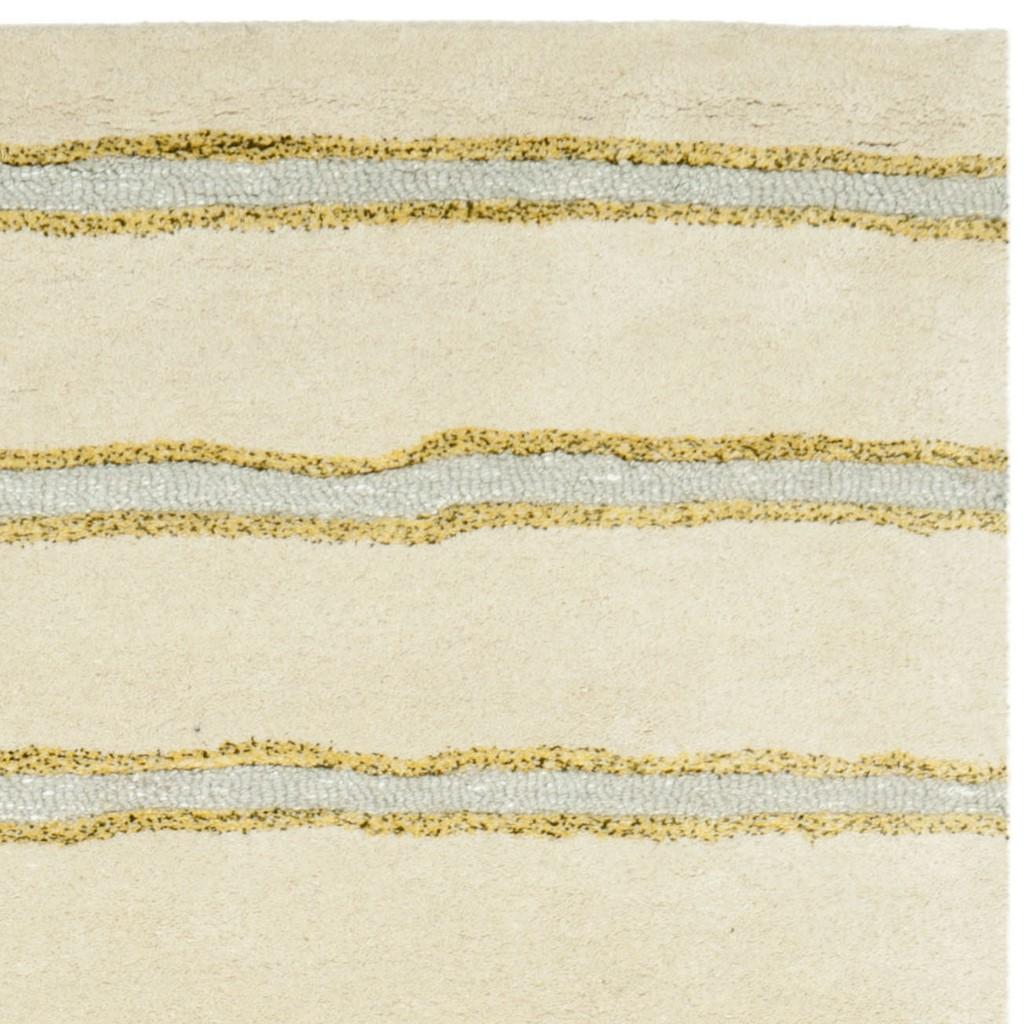 Modern Martha Hand-Tufted Wool Rug with Chalk Stripe's Painterly Charm