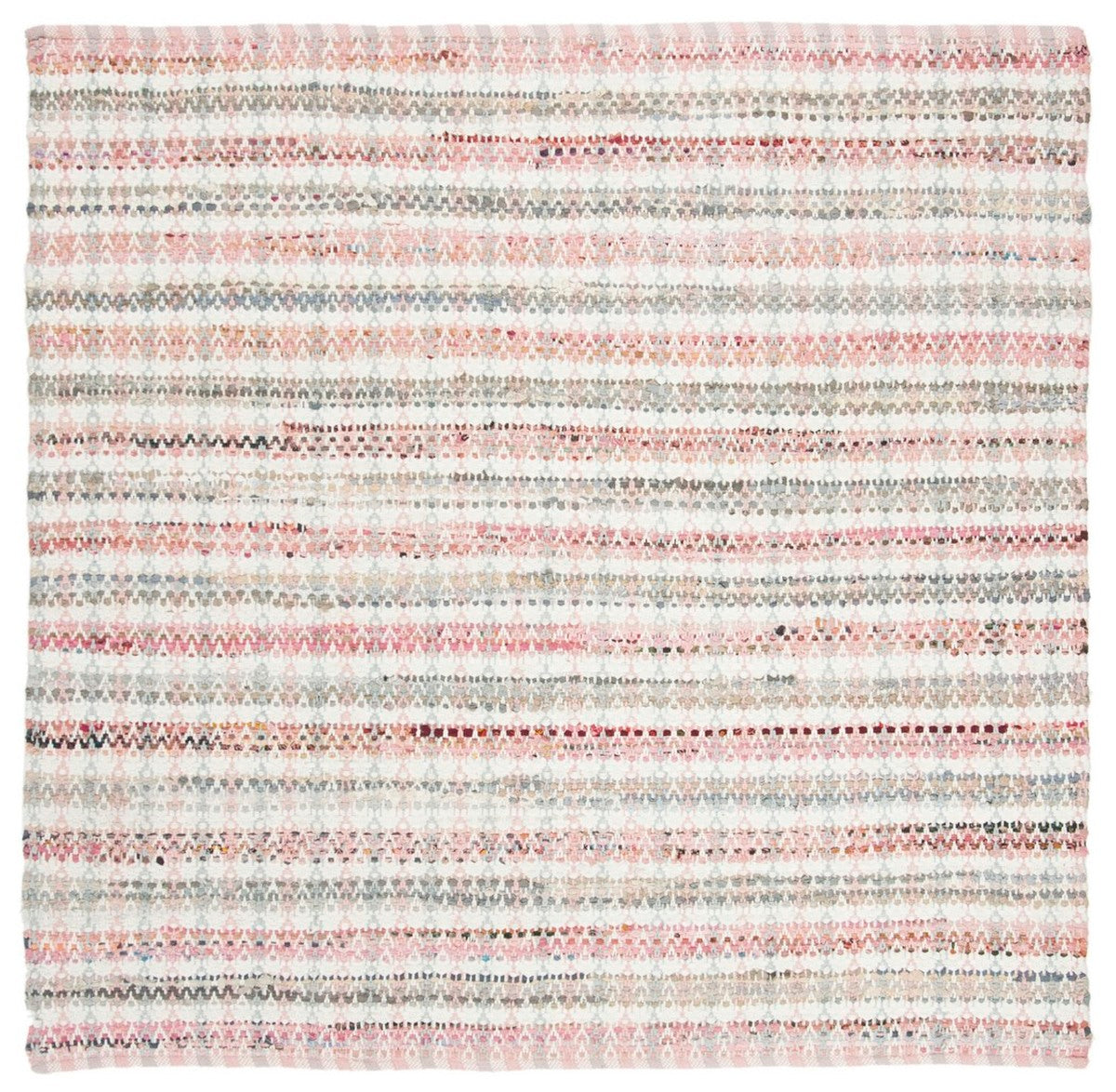 Montauk Handmade Woven Cotton Rug with Stylish Ikat Design Ideal for Coastal to Contemporary Style Homes