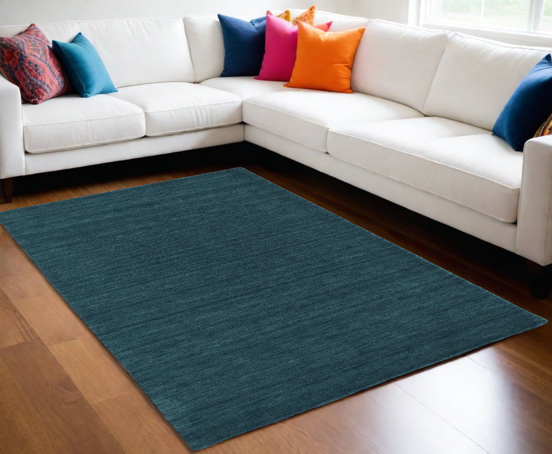 Stain-Resistant Hand Woven Wool Blend Area Rug with Unique Artisan-Crafted Design for Contemporary Modern Spaces