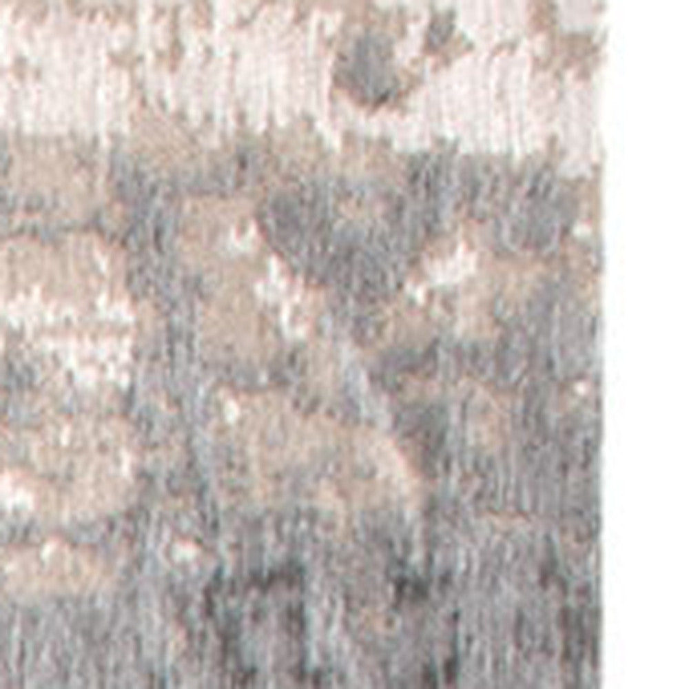 5' x 7' Modern Gray and White Abstract Non-Skid Area Rug for Contemporary Home Decor