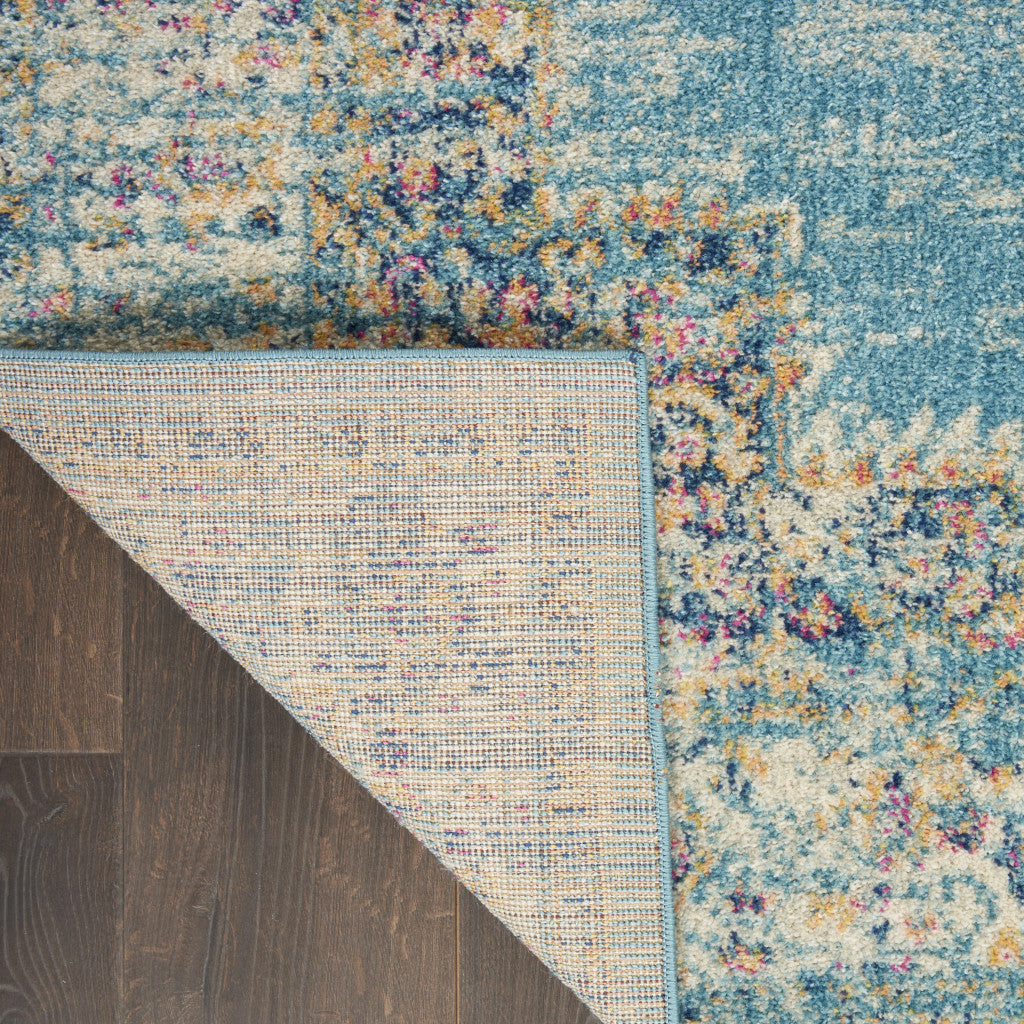 Light Blue Southwestern Power Loom Area Rug - Comfortable and Elegant for Your Space