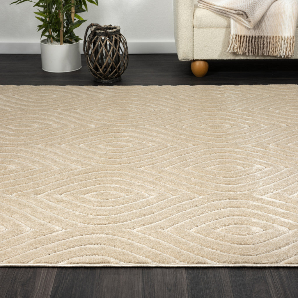 Elegant and Stain-Resistant Trellis Design Area Rug - Ideal for Family Homes with Kids and Pets