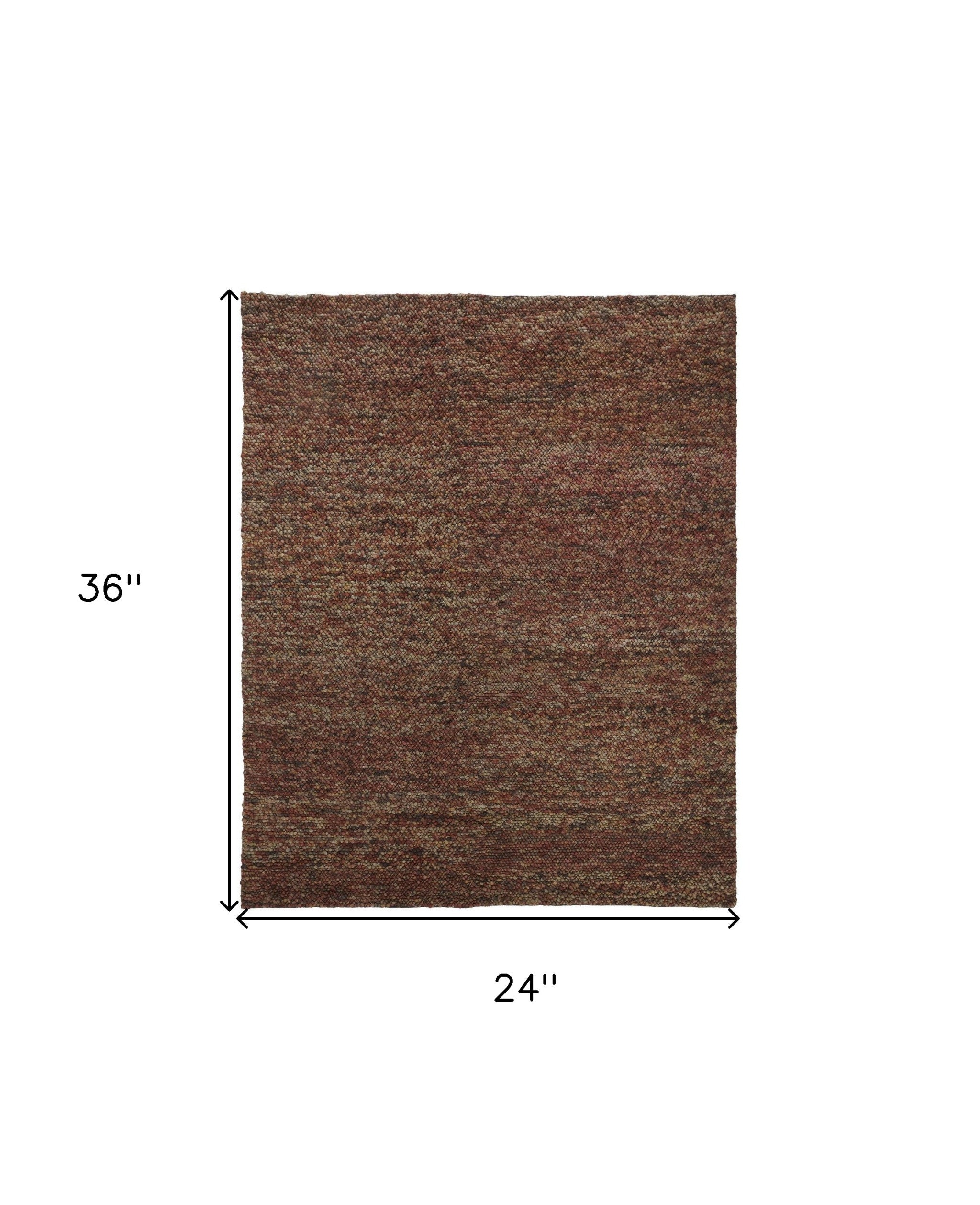 Stain-Resistant Hand-Woven Orange Red Wool Area Rug for Stylish Homes