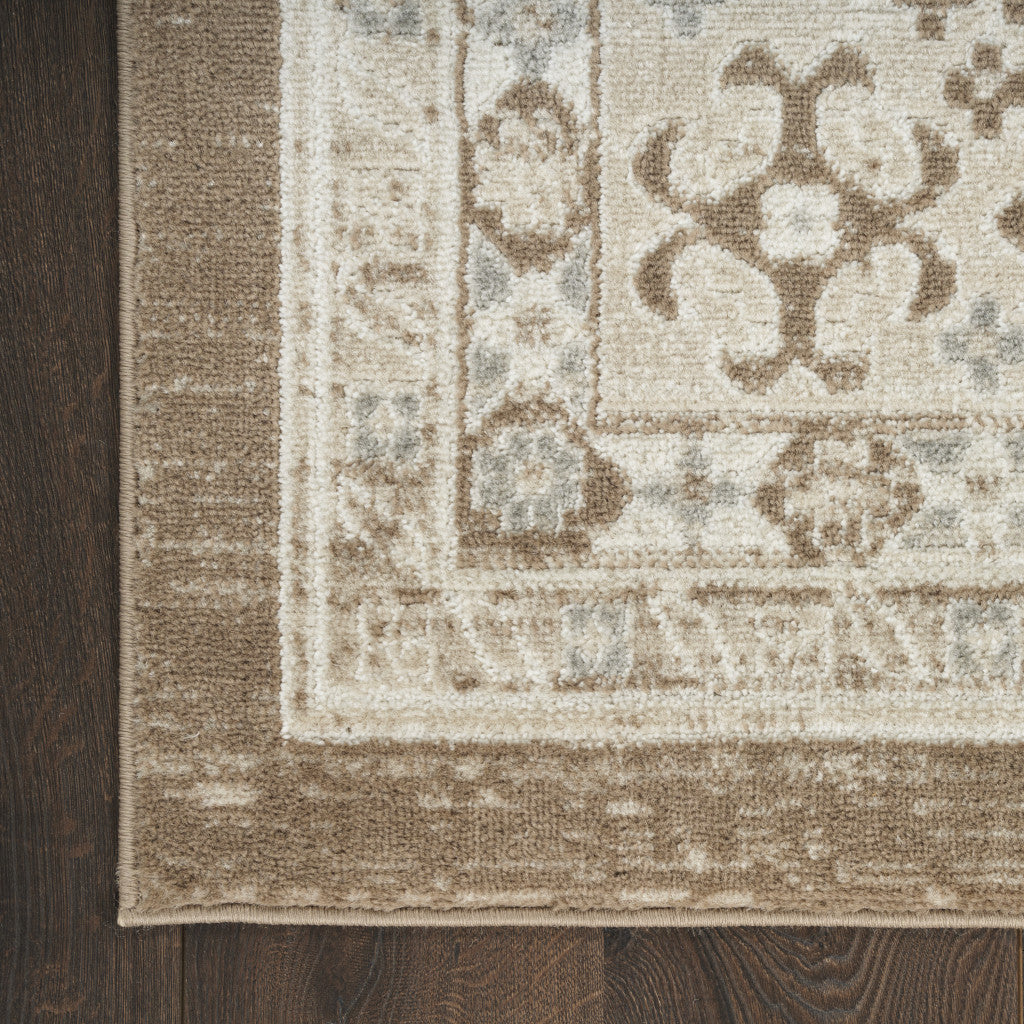 5' x 7' Rectangle Brown Geometric Distressed Area Rug for Adding Warmth and Style to Any Room in Your Home