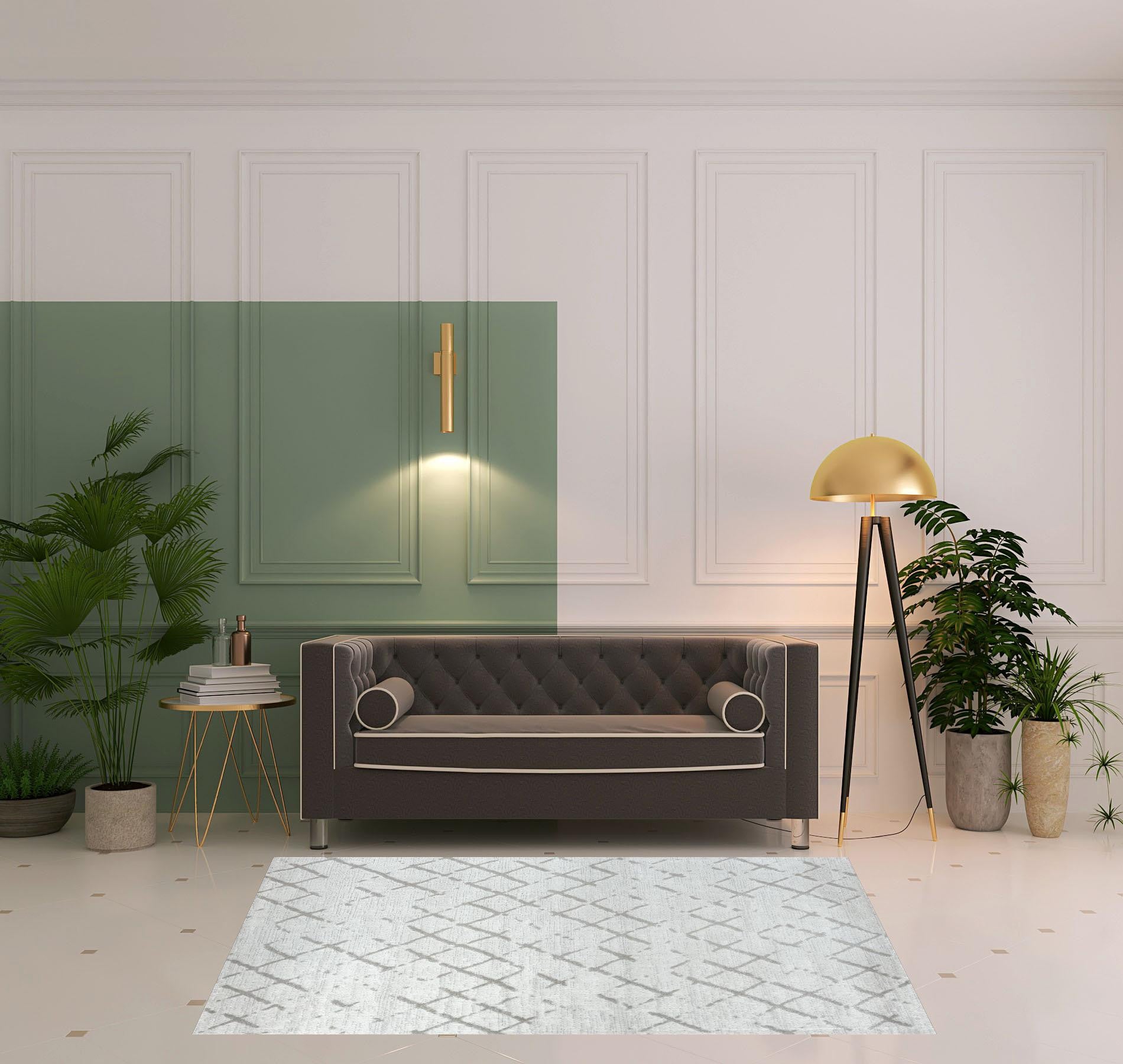 Exquisite Turkish Cream Geometric Area Rug for Creating a Cozy and Timeless Home Decor Atmosphere