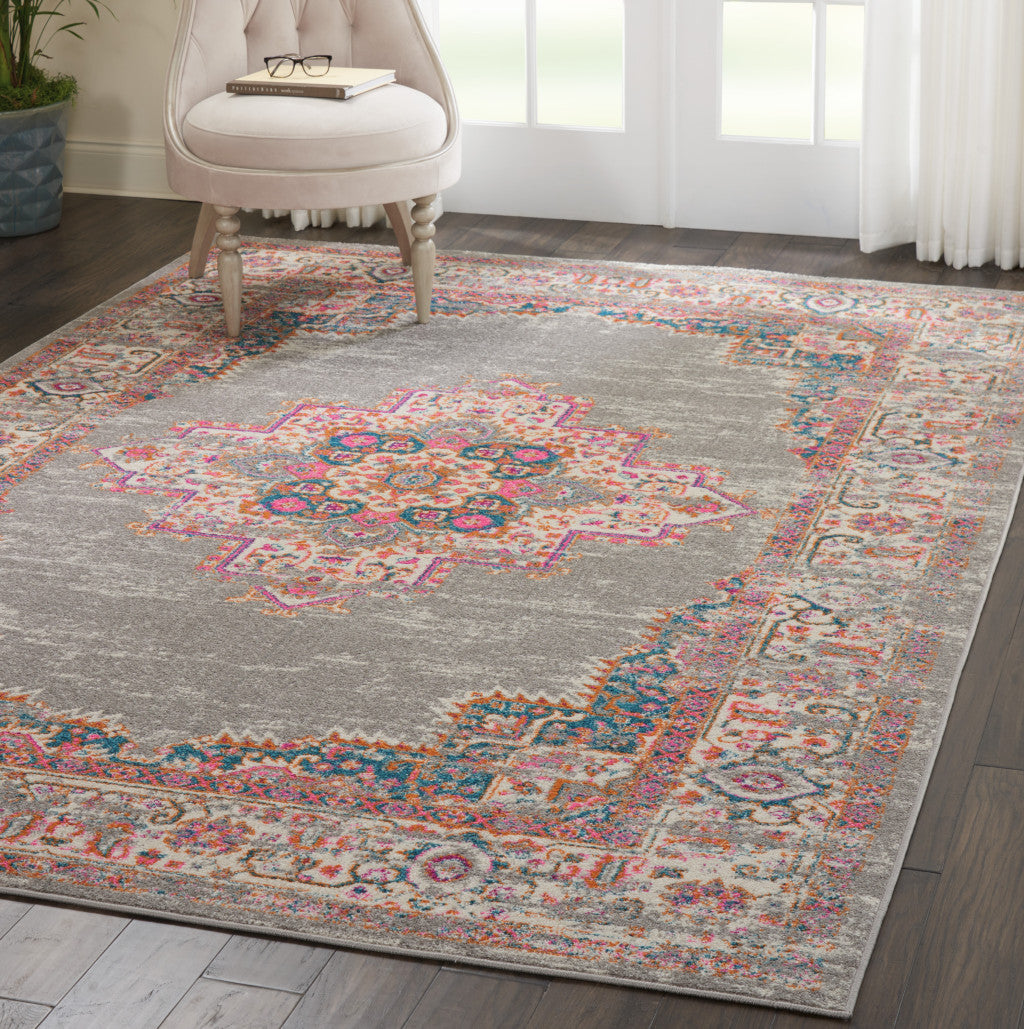 Stylish Gray Power Loom Area Rug for Warm and Comfortable Living Spaces