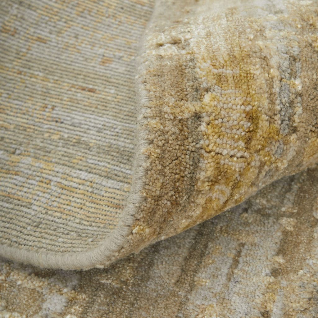 Stylish Hand-Woven Ivory Area Rug with Unique Yellow Abstract Design for Your Living Space