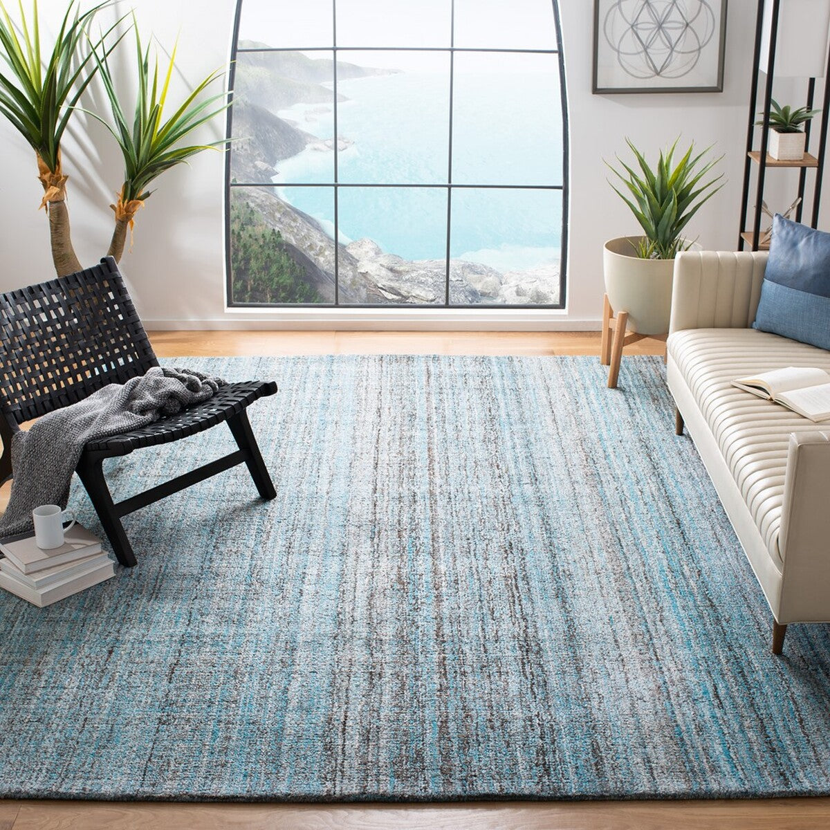 Exquisite Abstract Hand - Made Tufted Luxury Area Rug Crafted from a Blend of Viscose, Wool, and Polyester for Elegant Home Decor
