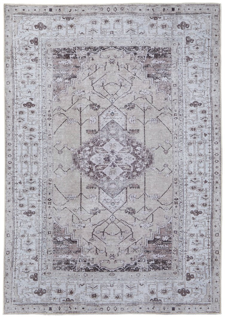 Percy Transitional Medallion Area Rug: Durable Polyester & Cotton for Long - lasting Elegance