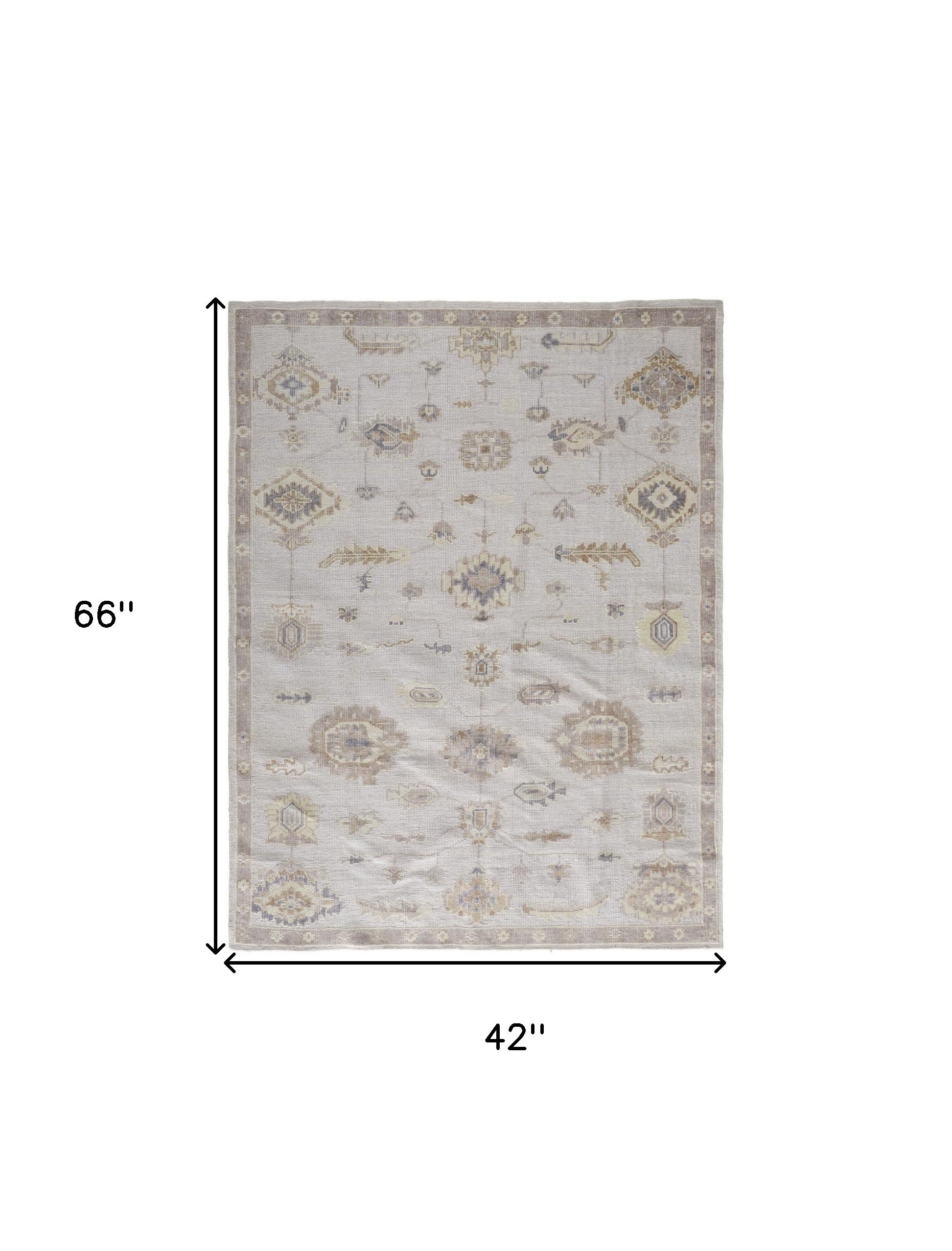 Gorgeous Hand-Knotted Orange and Ivory Floral Area Rug for Elegant Home Decor