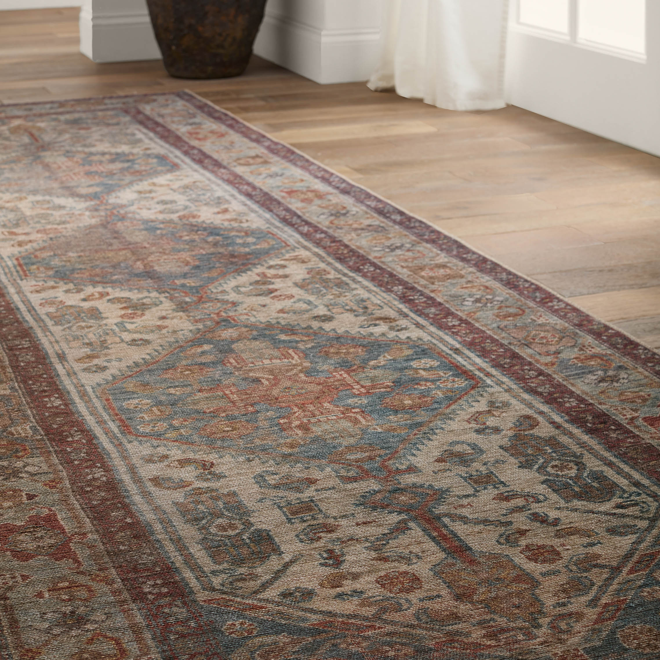 Canteena Arkansas CAN02 RUG155065 Washable 100% Polyester Traditional Medallion Indoor Rug for High Traffic Areas