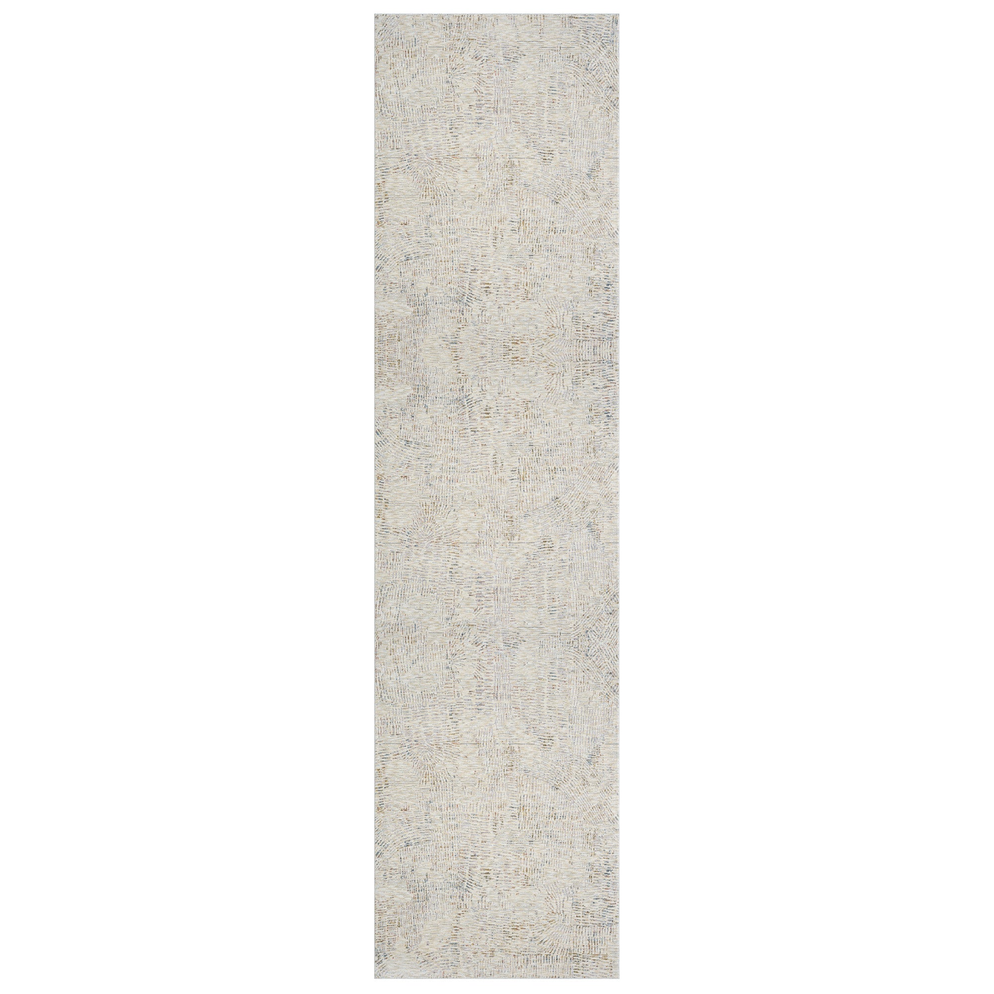 Stylish 8-Foot Ivory and Gray Abstract Runner Rug for Walkways and Doorways