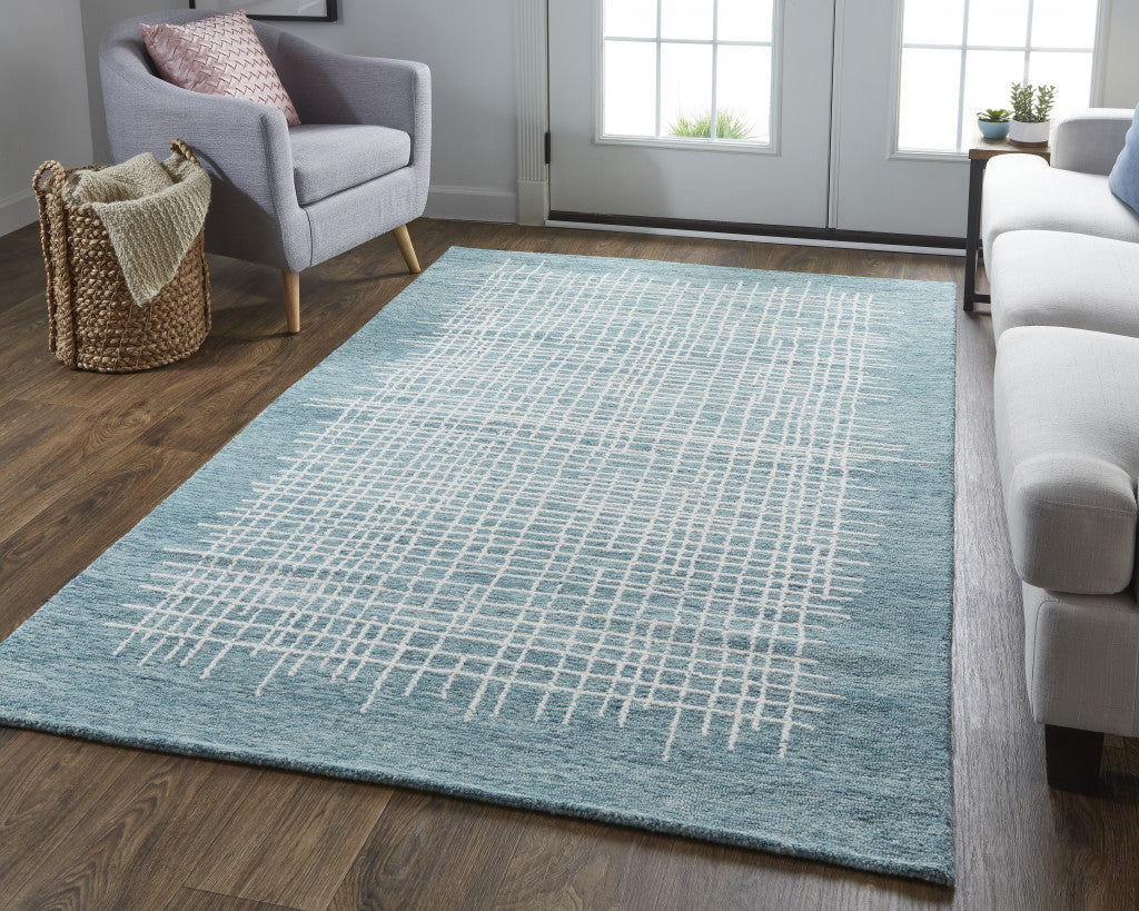 Soft Stain-Resistant Handmade Wool Plaid Area Rug for a Cozy Living Space