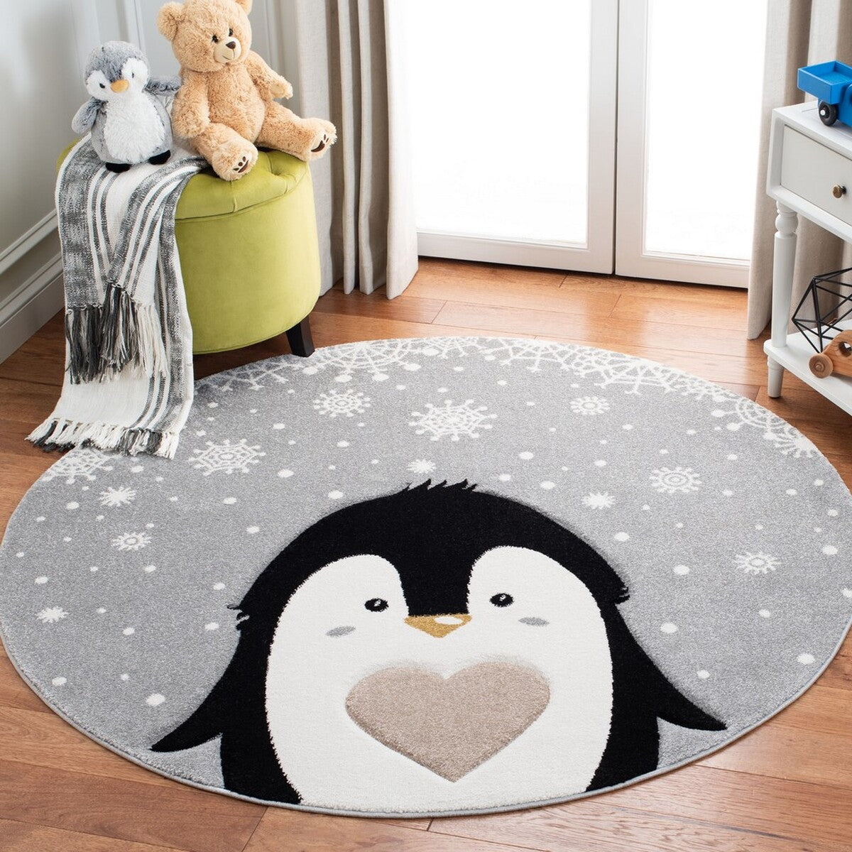 Stylish and Durable Carousel Kids Power Loomed Area Rug Made of 100% Polypropylene with Soft Pile and Latex Backing