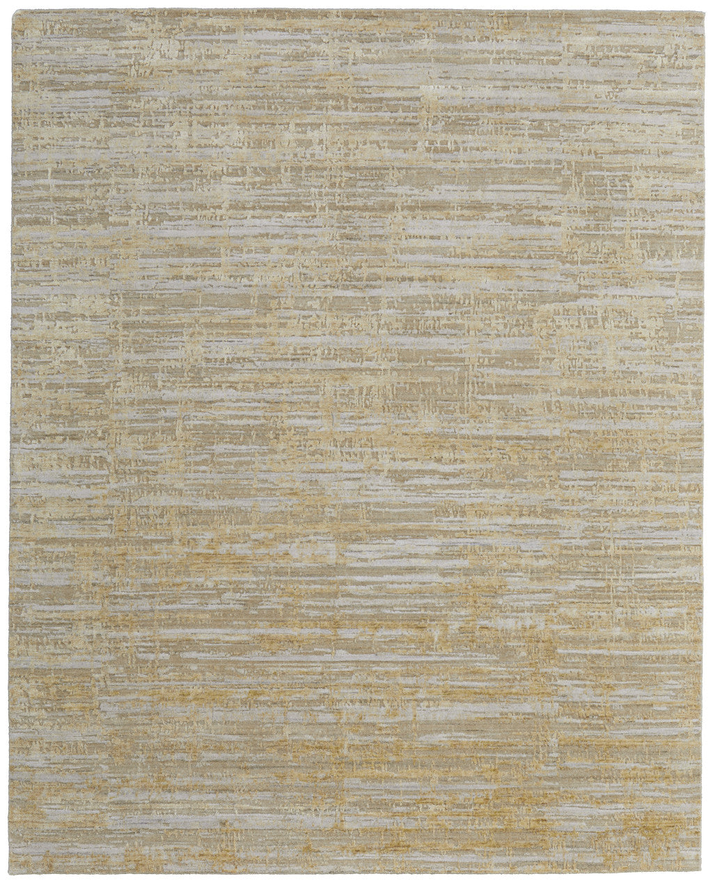 Stylish Hand-Woven Ivory Area Rug with Unique Yellow Abstract Design for Your Living Space