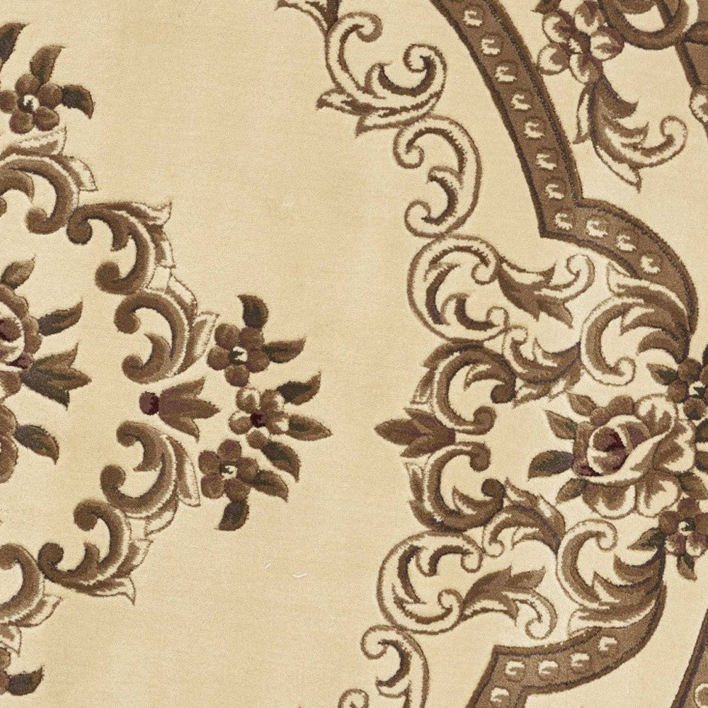 Ivory Hand - Carved Aubusson Area Rug: Luxury Modern Decor for Your Home