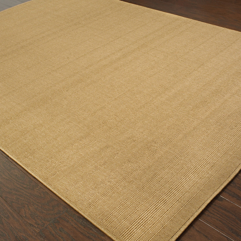 8ft Diameter Versatile Tan Stain-Resistant Round Area Rug for Indoors & Outdoors