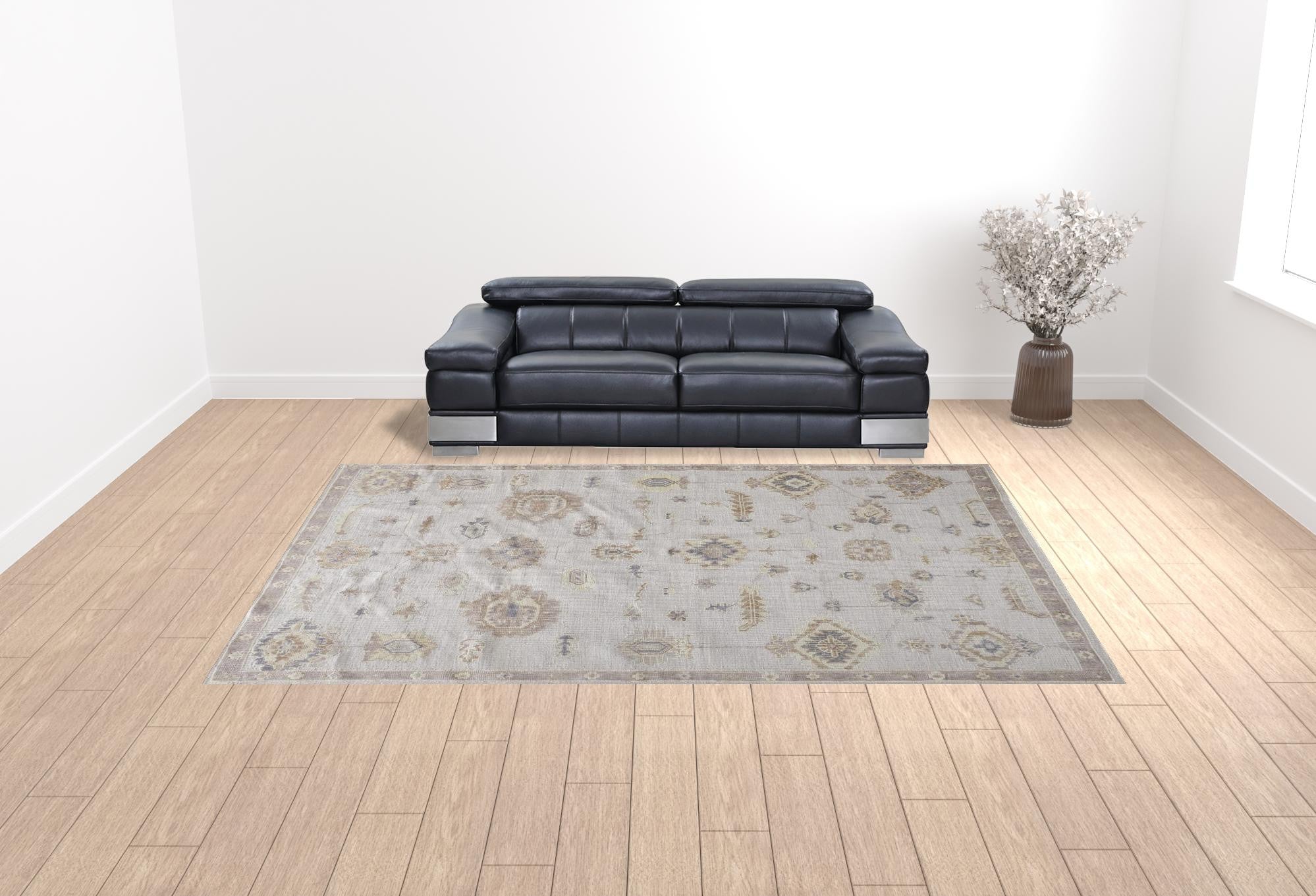 Gorgeous Hand-Knotted Orange and Ivory Floral Area Rug for Elegant Home Decor