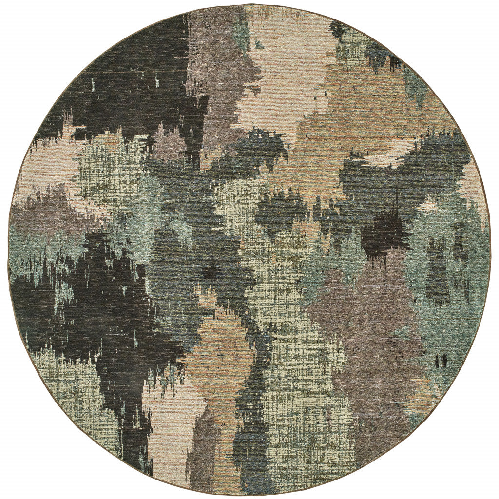 High - End Stain - Resistant Abstract Area Rug in Blue and Ivory, Ideal for Family Homes with Kids and Pets