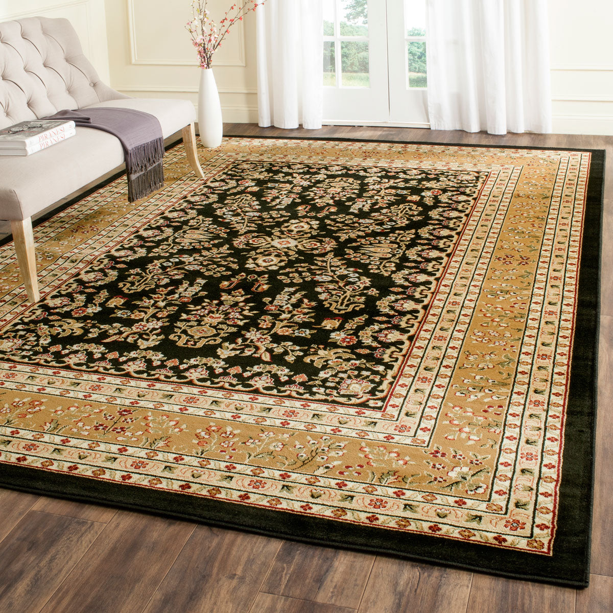 Lnh331 Stylish Power Loomed Polypropylene Pile Floor Rug with Exquisite Turkish Design for All Home Decor Requirements