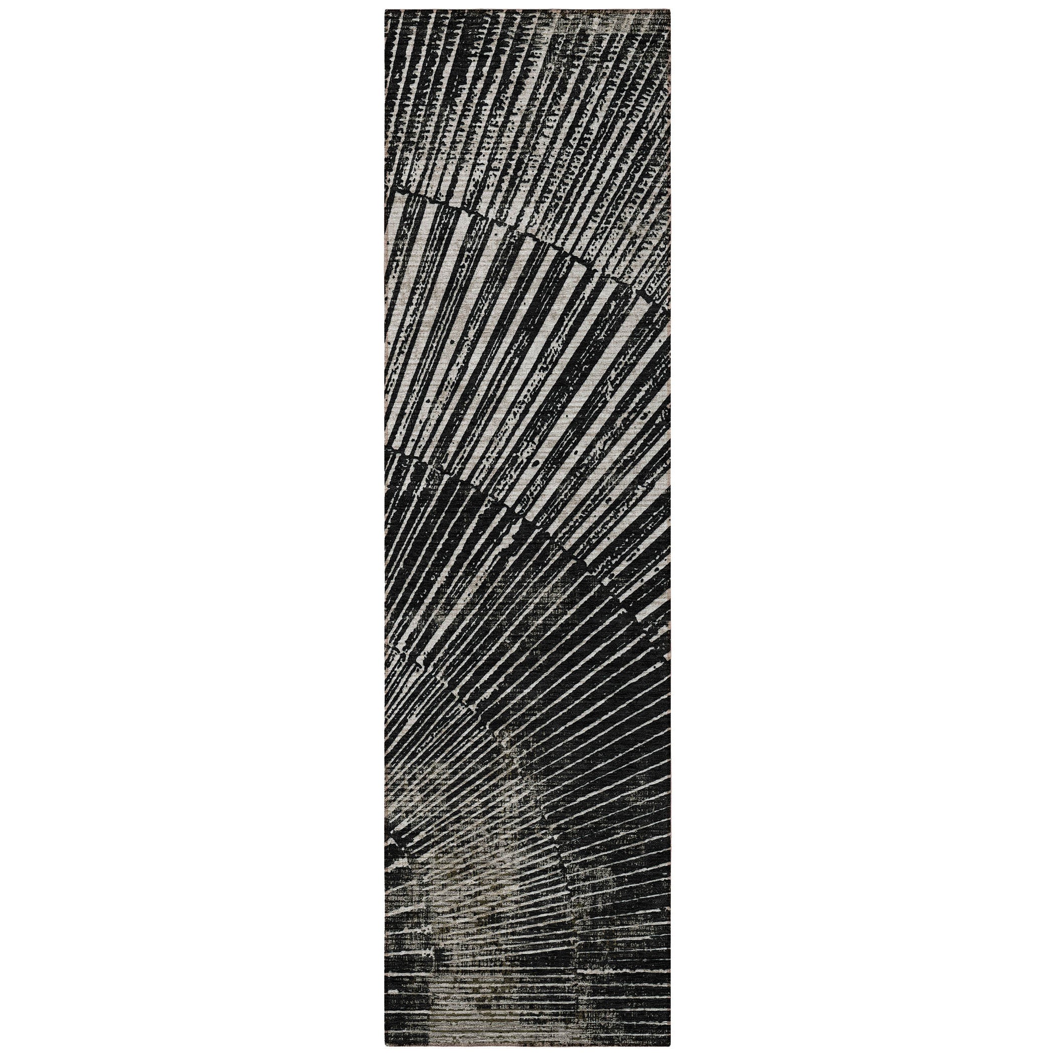 Stylish and Contemporary Abstract Washable Non-Skid and Stain-Resistant Runner Rug Ideal for Both Indoor and Outdoor Spaces