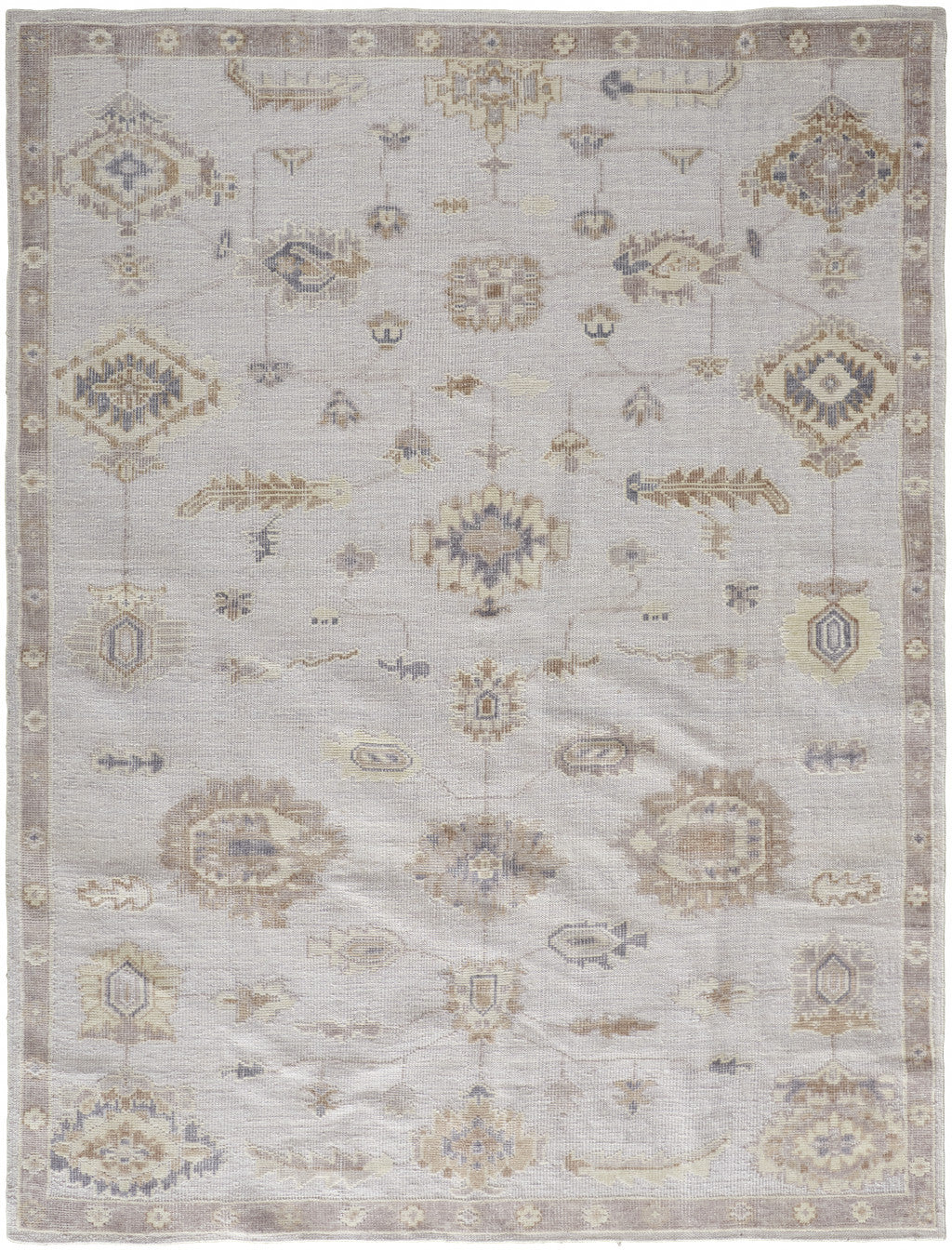 Gorgeous Hand-Knotted Orange and Ivory Floral Area Rug for Elegant Home Decor