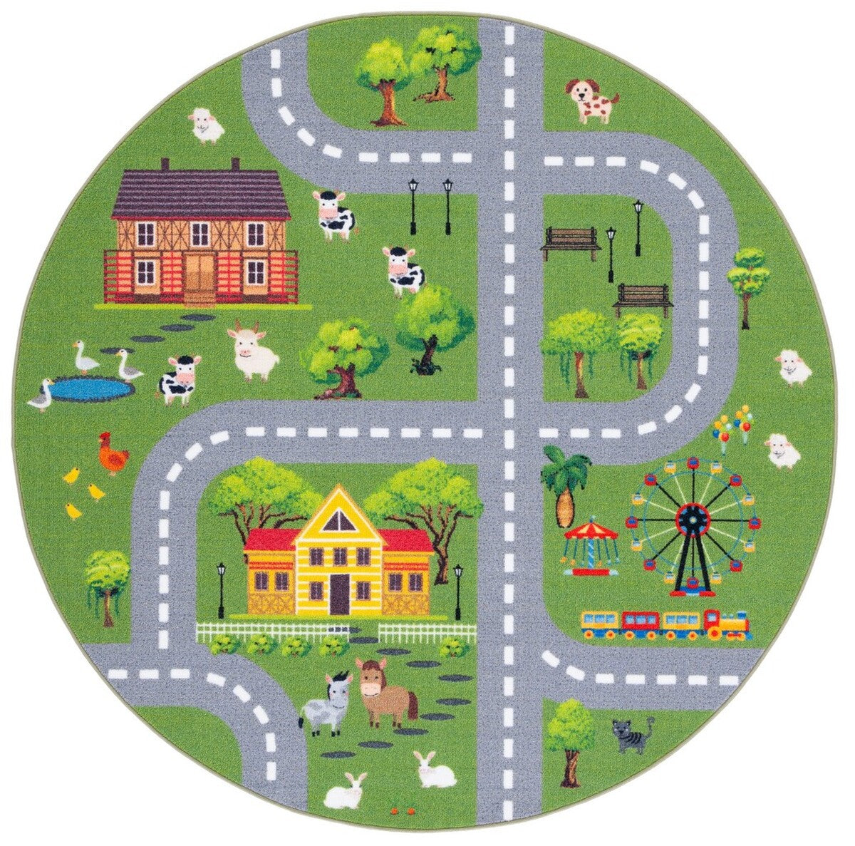 Cozy Machine-Washable Non-Slip Polyamide Rug for Kids' Playroom - Model 235