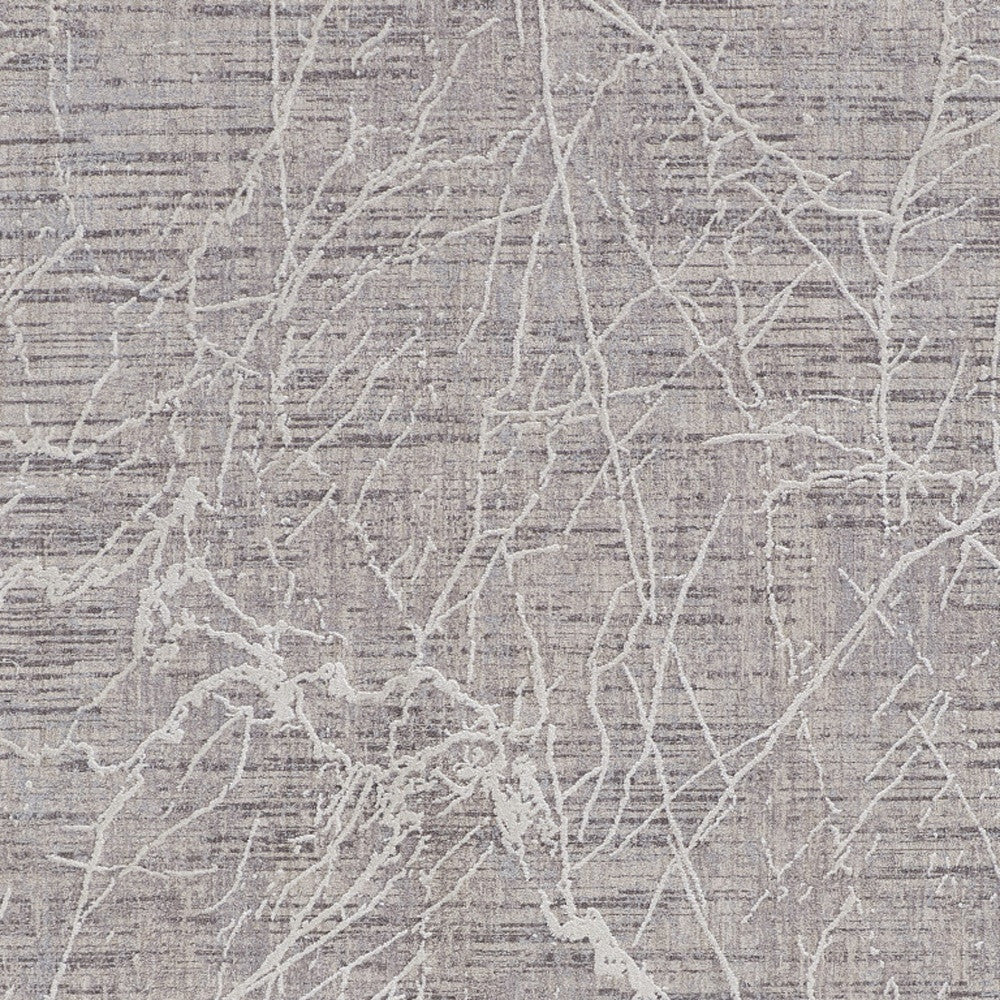 Stain-Resistant Gray Abstract Distressed Power Loom Area Rug for Homes with Kids & Pets