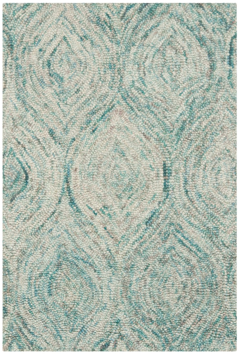 Luxurious Hand-Tufted Ikat Wool Rug with Globally Inspired Exotic Design for Any Space