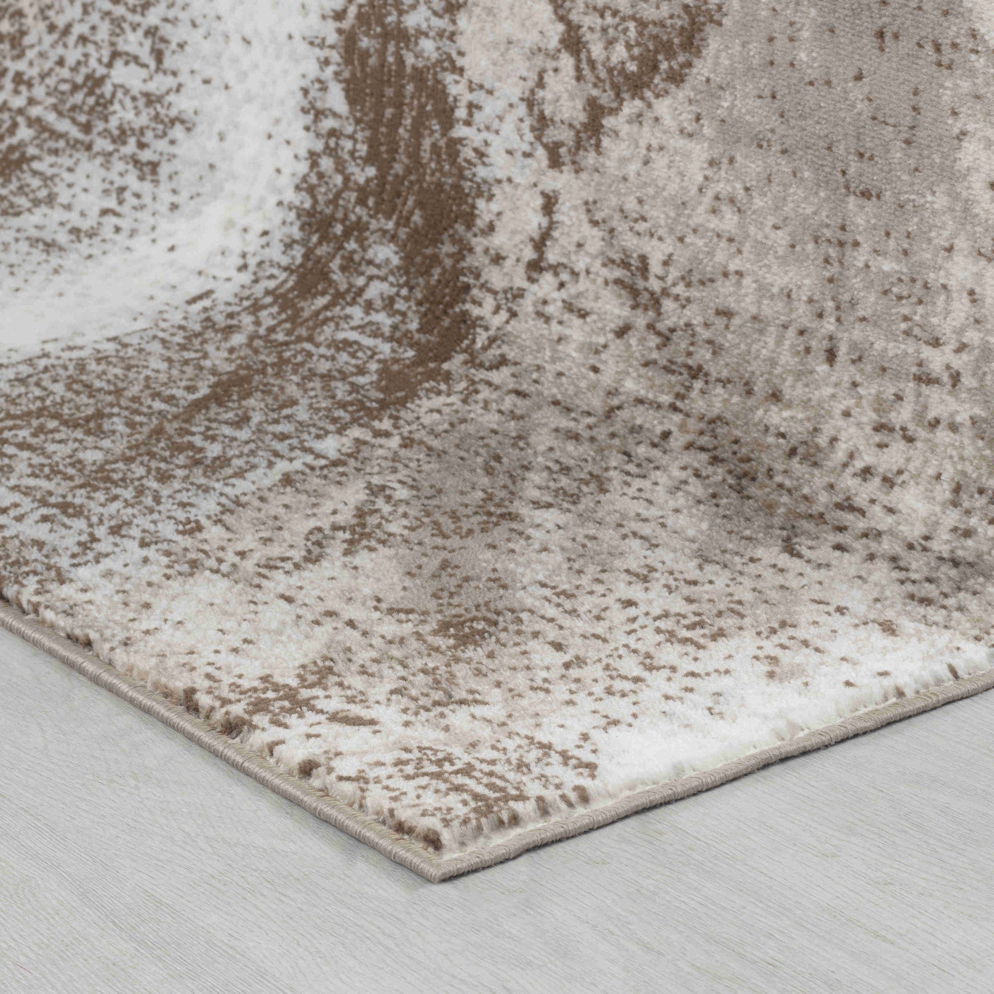 Exquisite 8' x 11' Brown Abstract Area Rug for a Stylish Space Upgrade