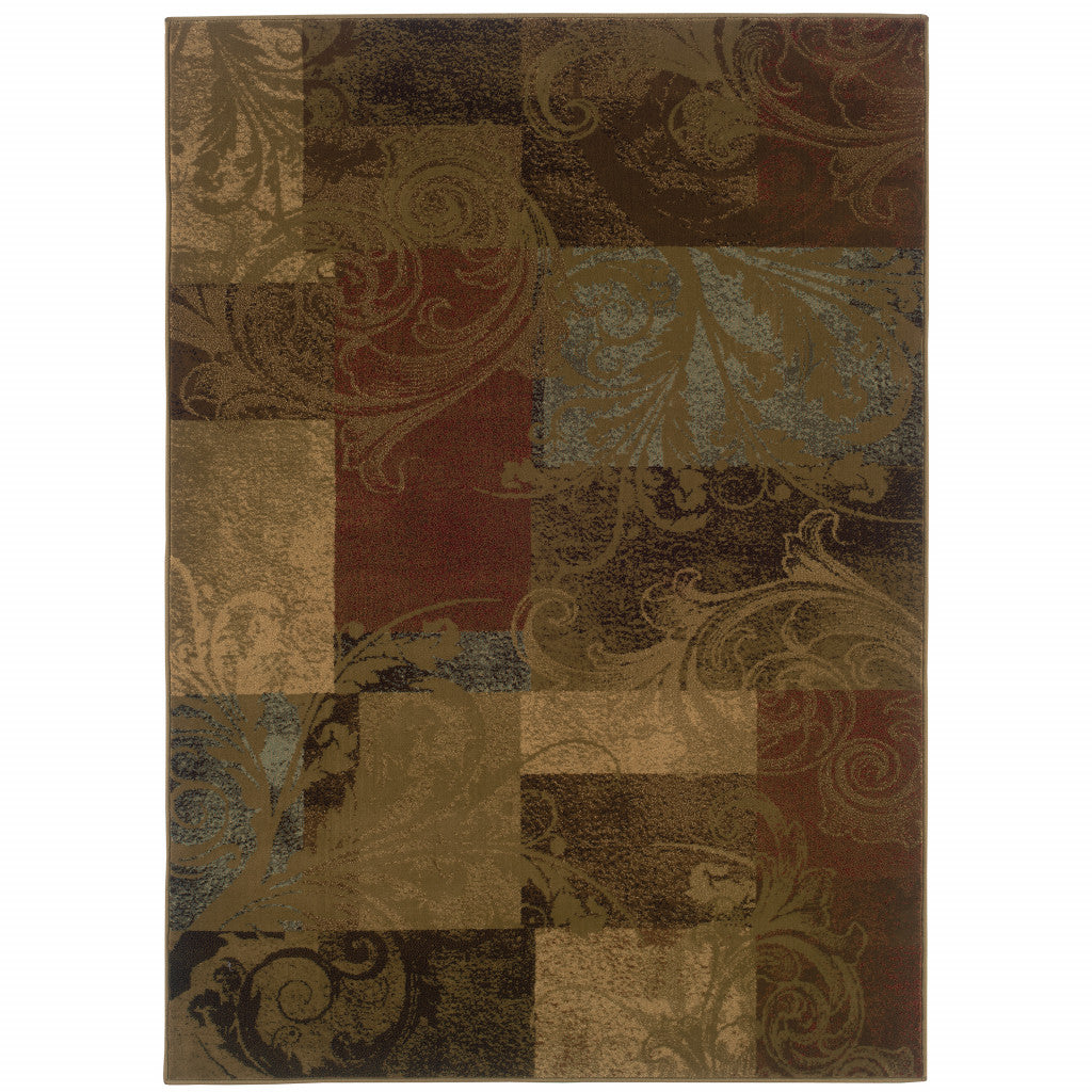 Stain-Resistant Indoor Geometric Area Rug with Striking Green and Red Design for Elegant and Cozy Living Spaces